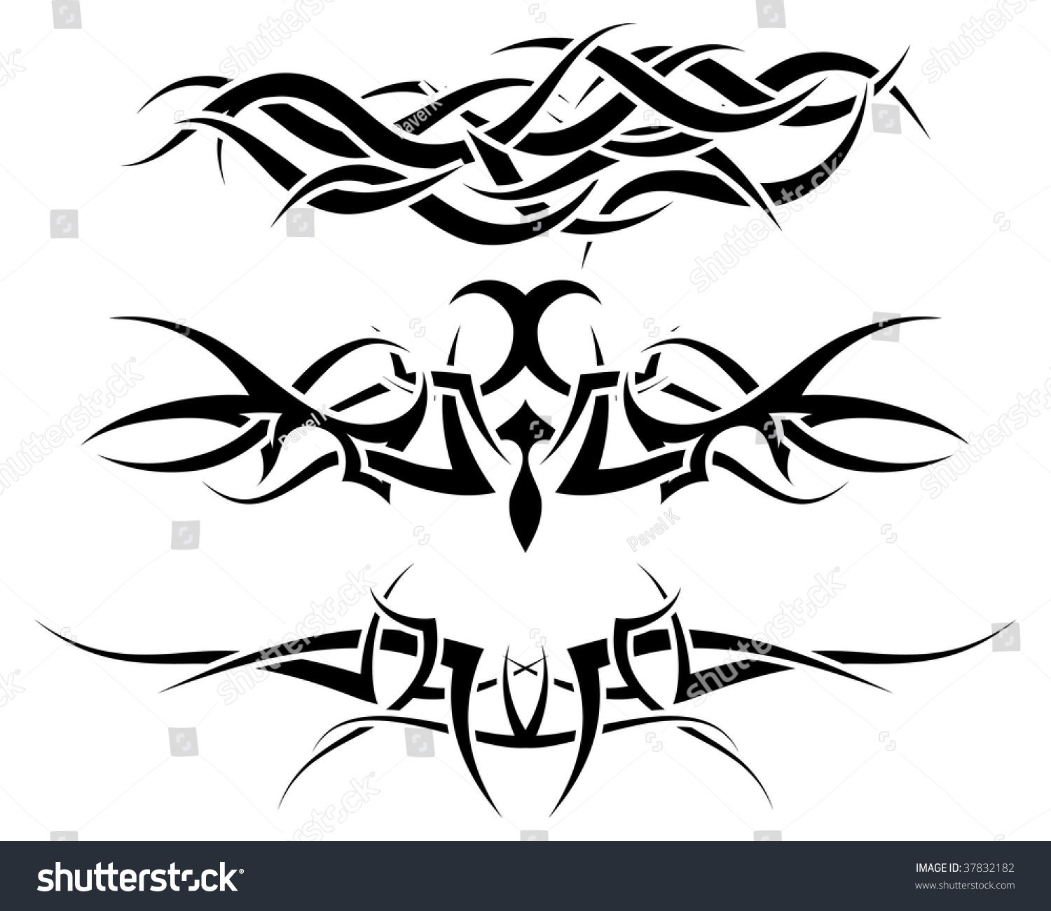 Patterns Tribal Tattoo Design Use Stock Illustration 37832182 ...