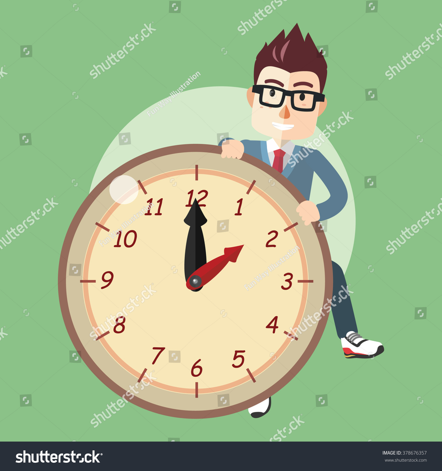 Boy Clock Cartoon Illustration Stock Vector (Royalty Free) 378676357 ...