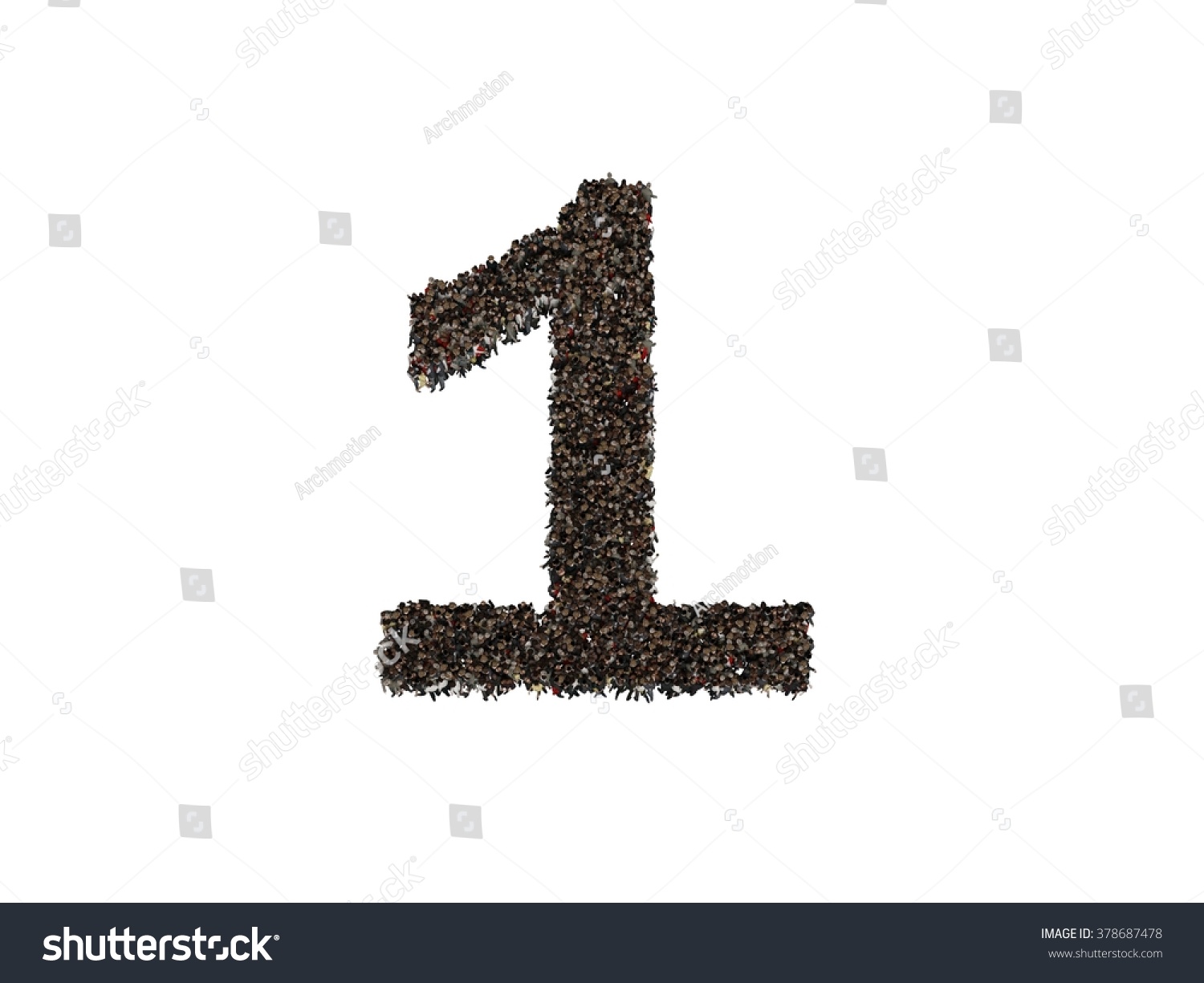 3d Characters Forming Number One Isolated Stock Illustration 378687478 