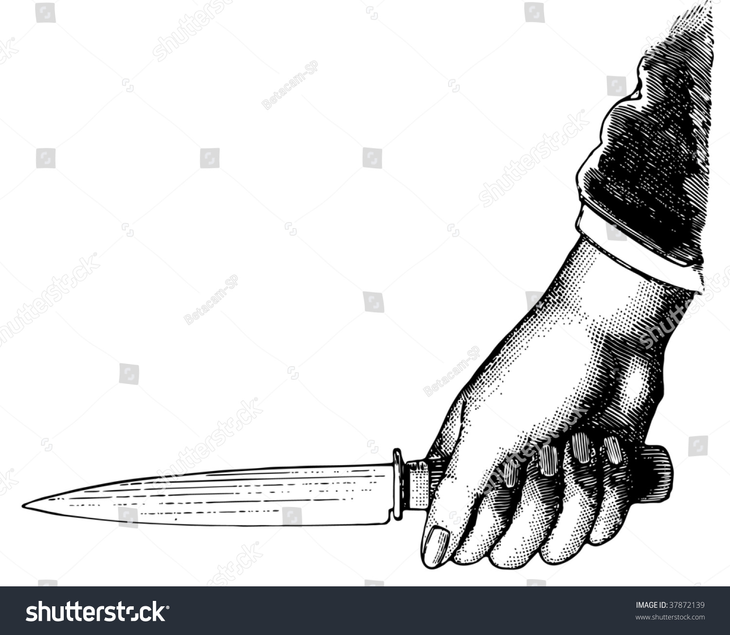 Нож в руке иллюстрация