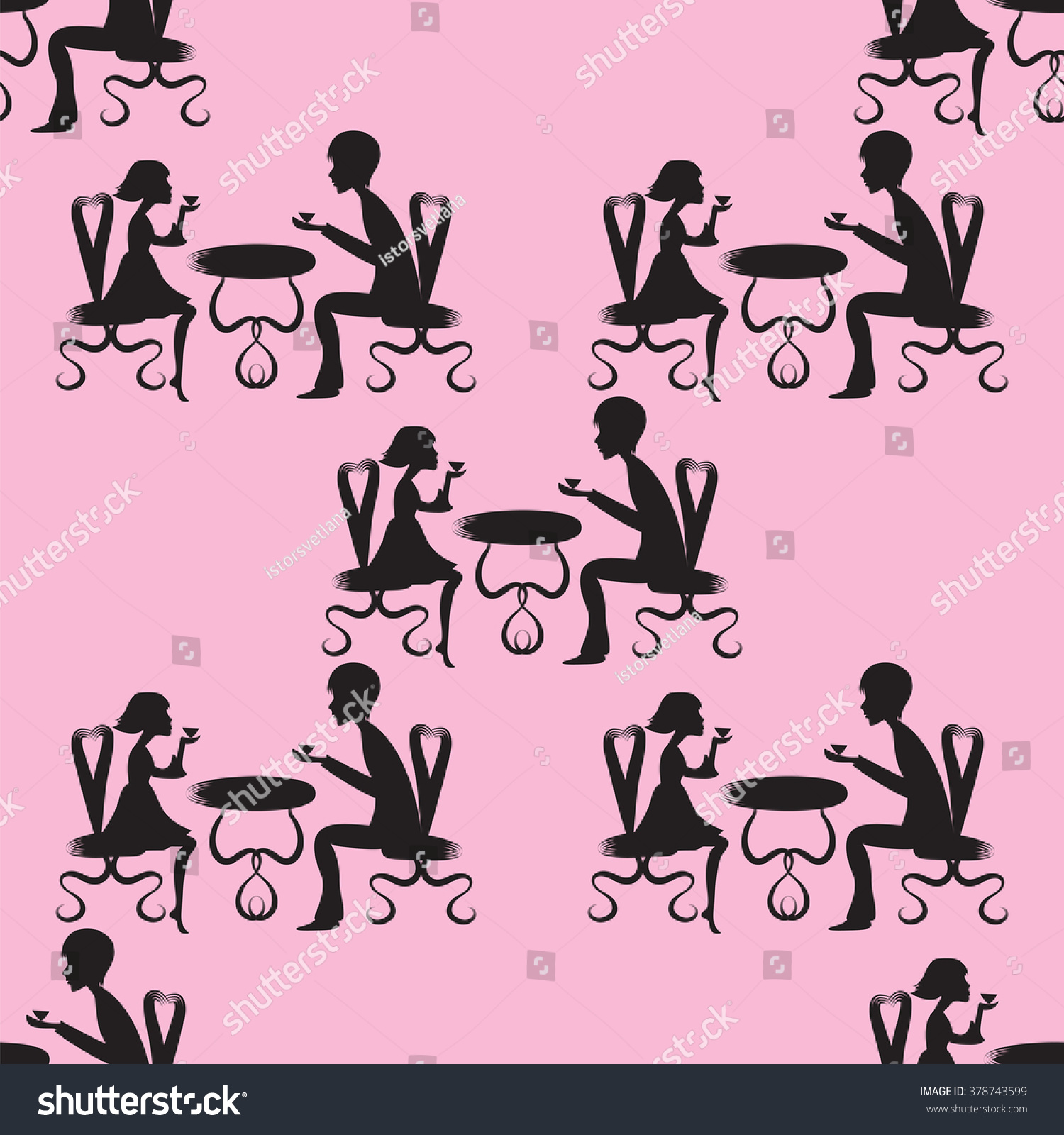 Black Silhouette Boy Girl Sitting On Stock Vector Royalty Free 378743599 Shutterstock 8788