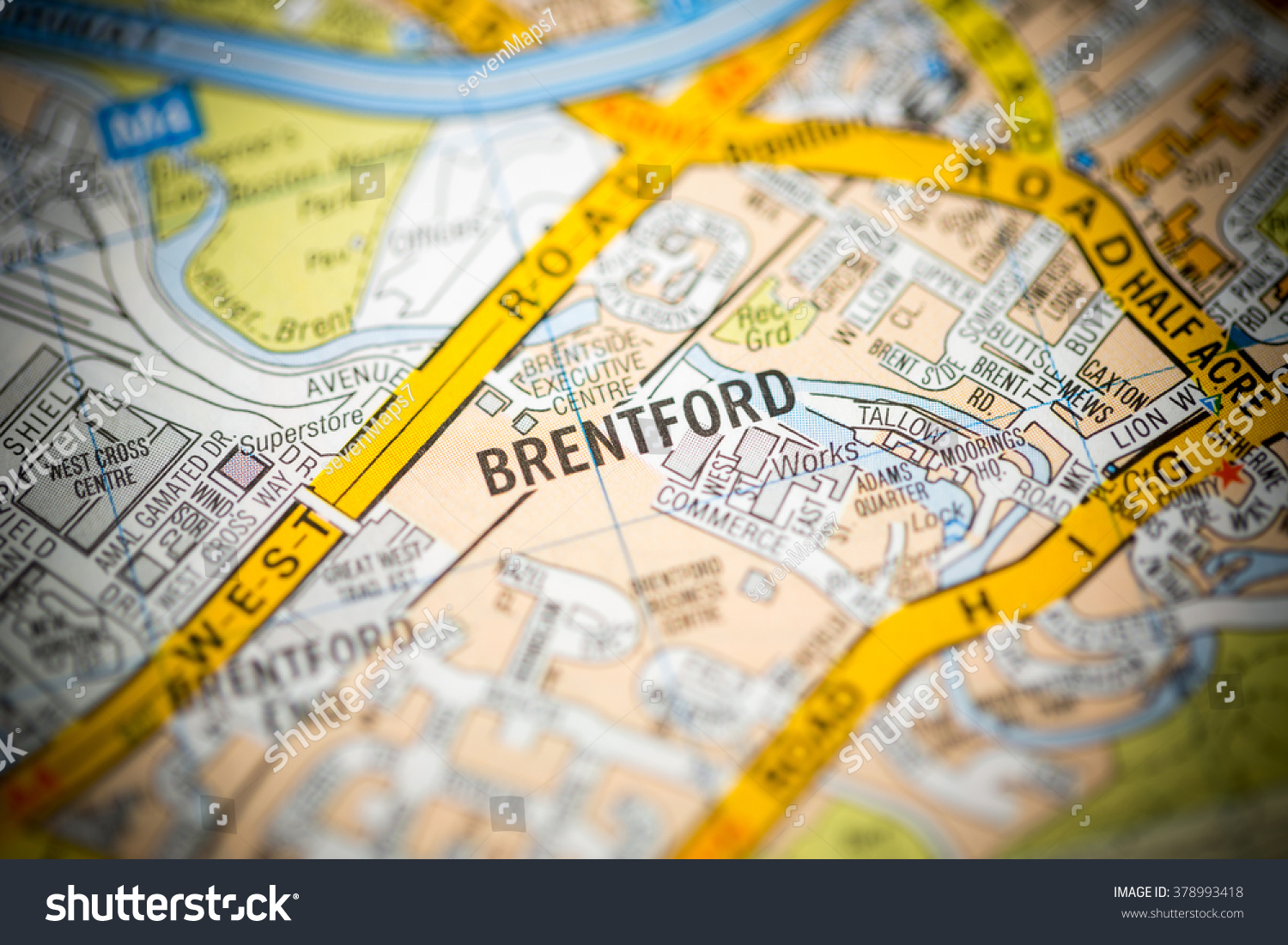 Brentford London Uk Map Stock Photo 378993418 | Shutterstock