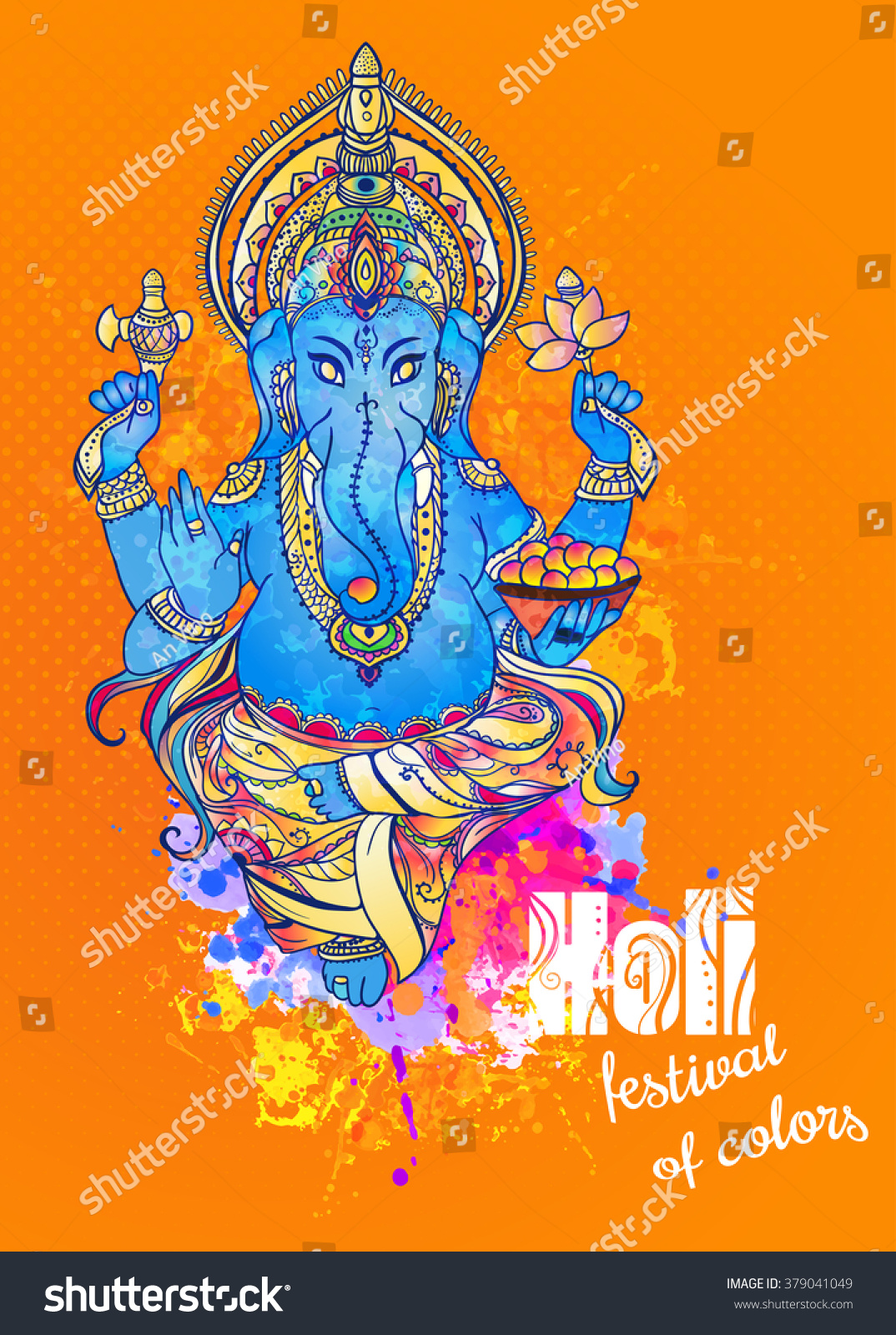 Ornament Beautiful Card God Ganesha Illustration Stock Vector (Royalty ...