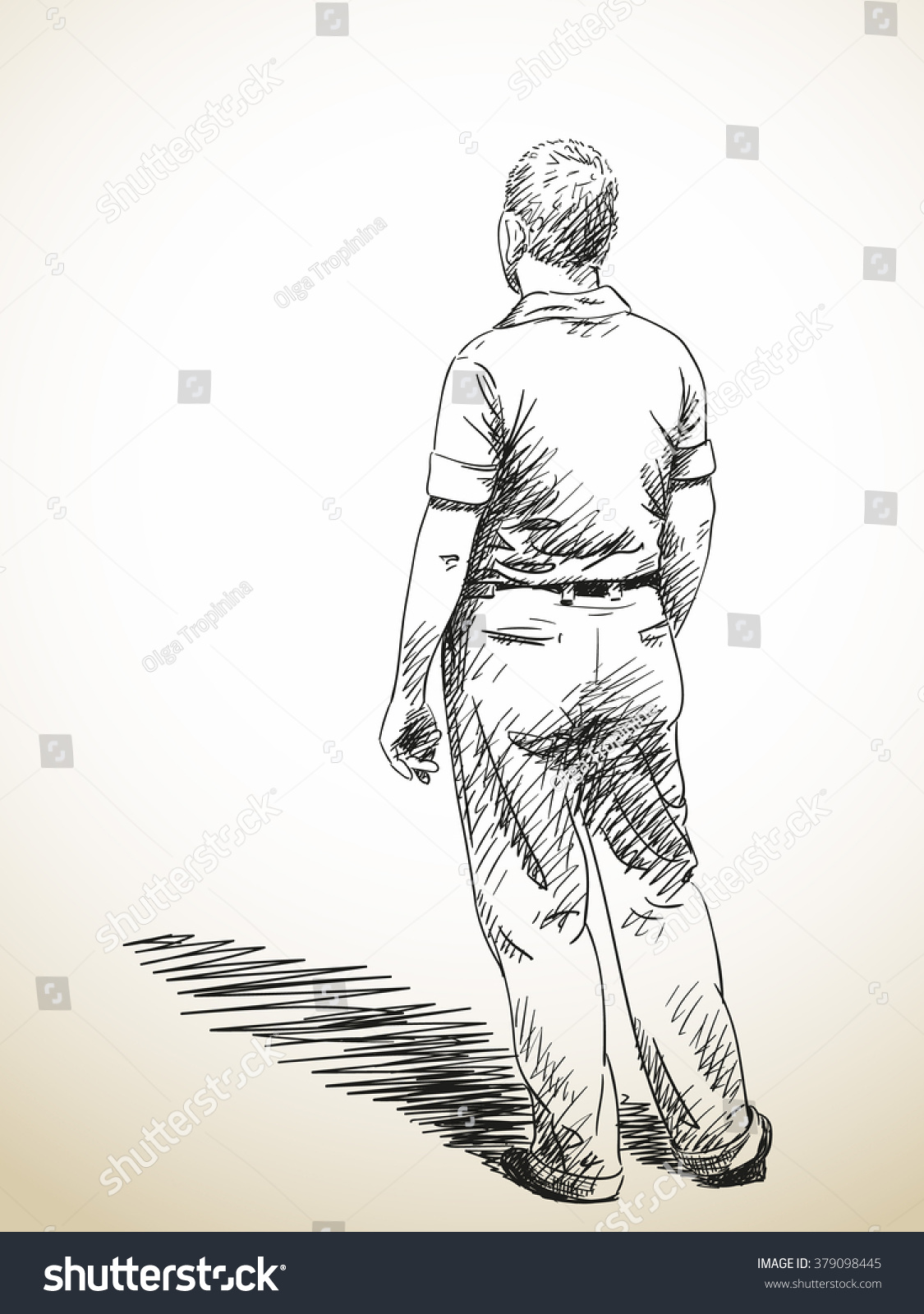 Рисунок человека стоящего спиной