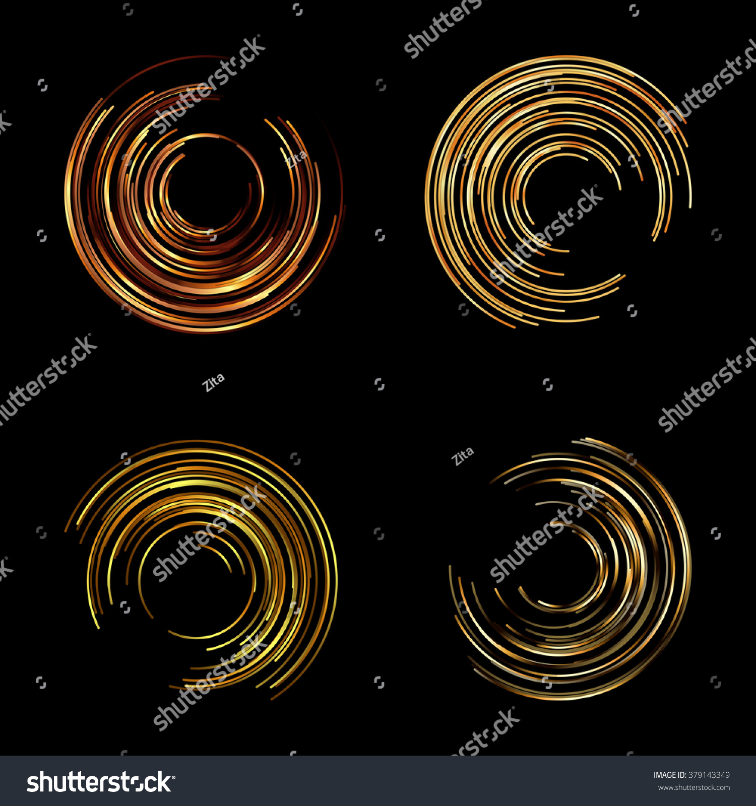 Concentric Circles Design Project Vector Set Stock Vector (Royalty Free ...