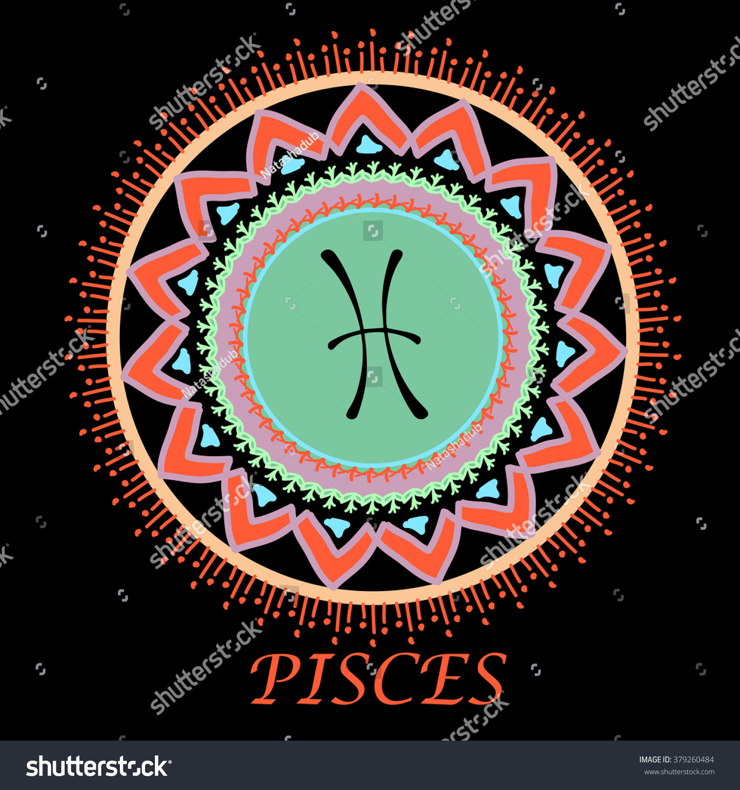 Pisces Zodiac Sign Stock Vector Royalty Free Shutterstock