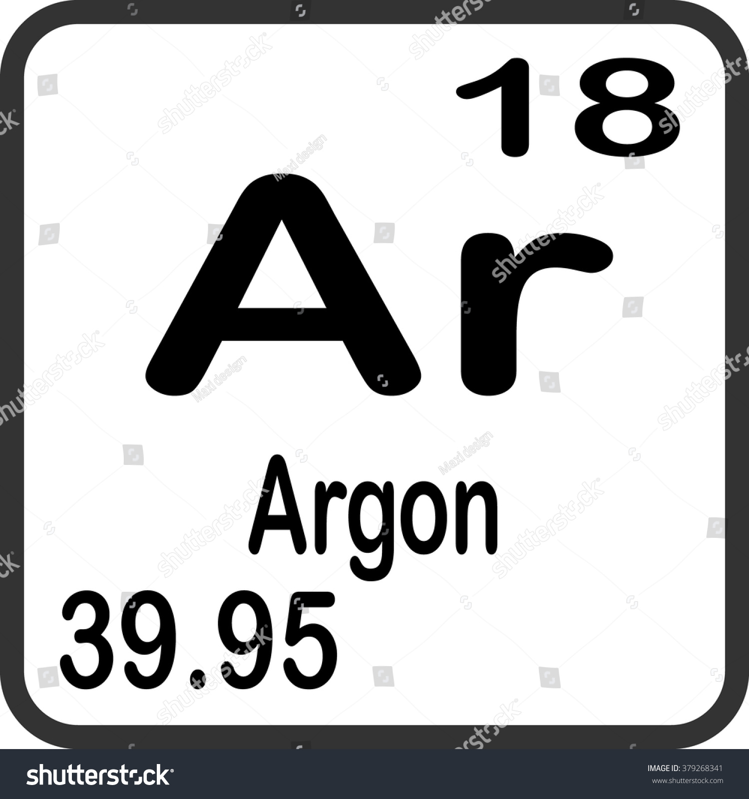 Periodic Table Elements Argon Stock Vector (Royalty Free) 379268341 ...