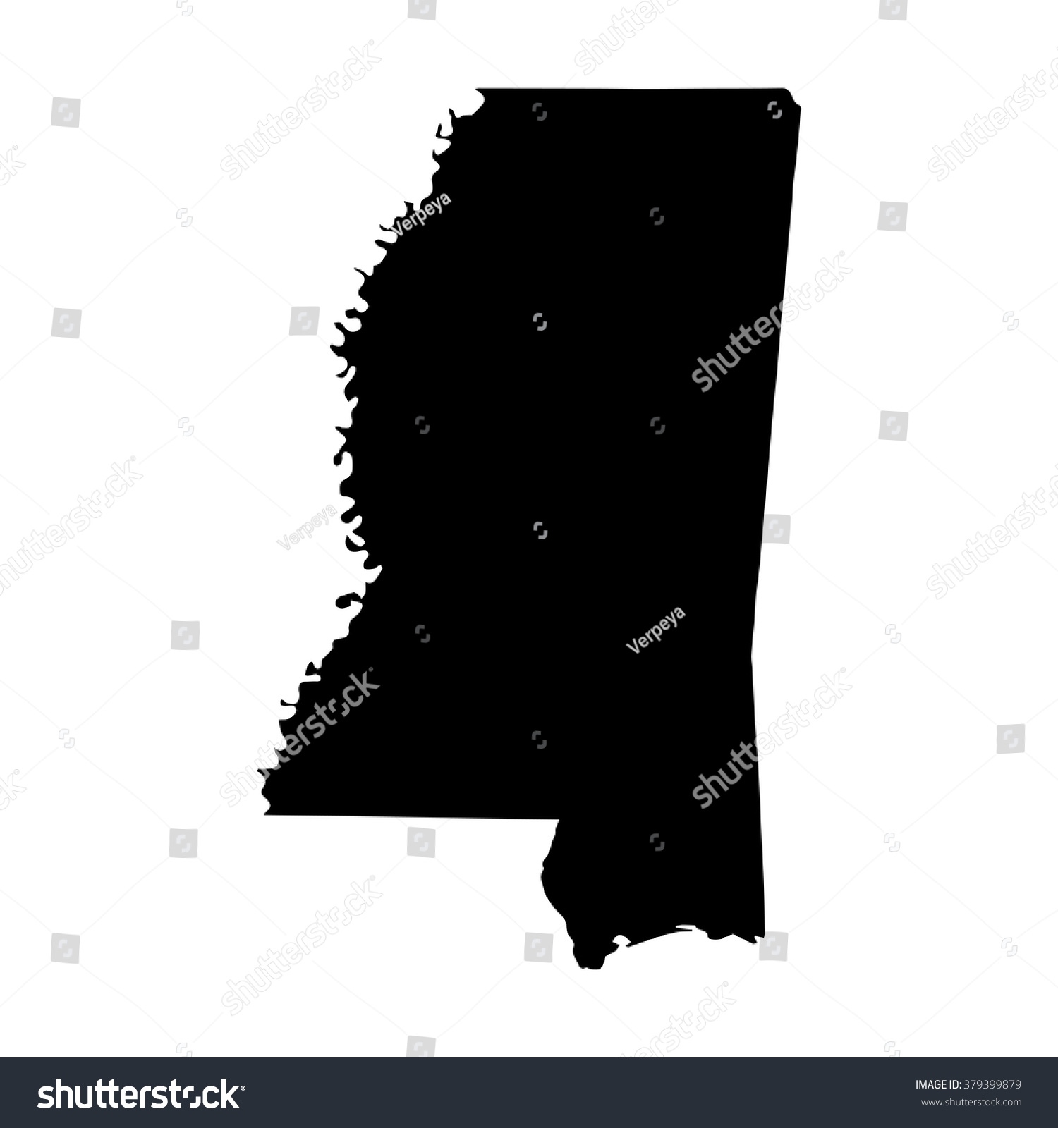 Vector Map Mississippi Isolated Vector Illustration Stock Vector ...