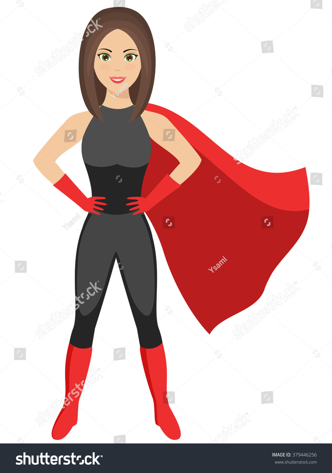 Superhero Woman Vector Illustration Isolated On Stock Vector (Royalty ...