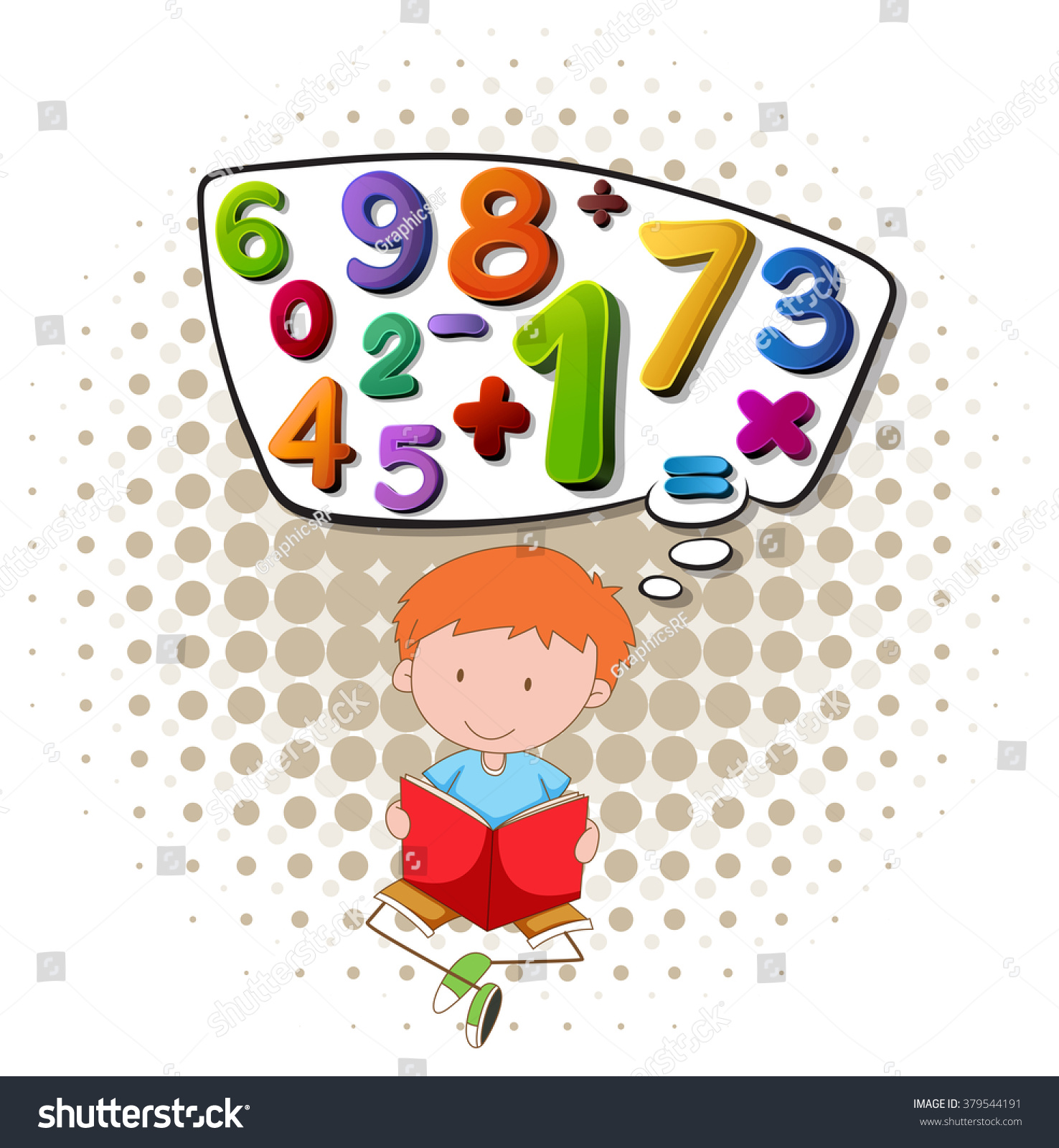 Boy Reading Math Book Illustration Stock Vector (Royalty Free ...