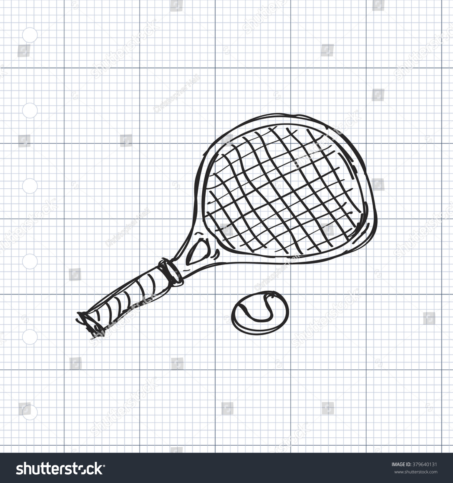 Ракетка для большого тенниса карандашом