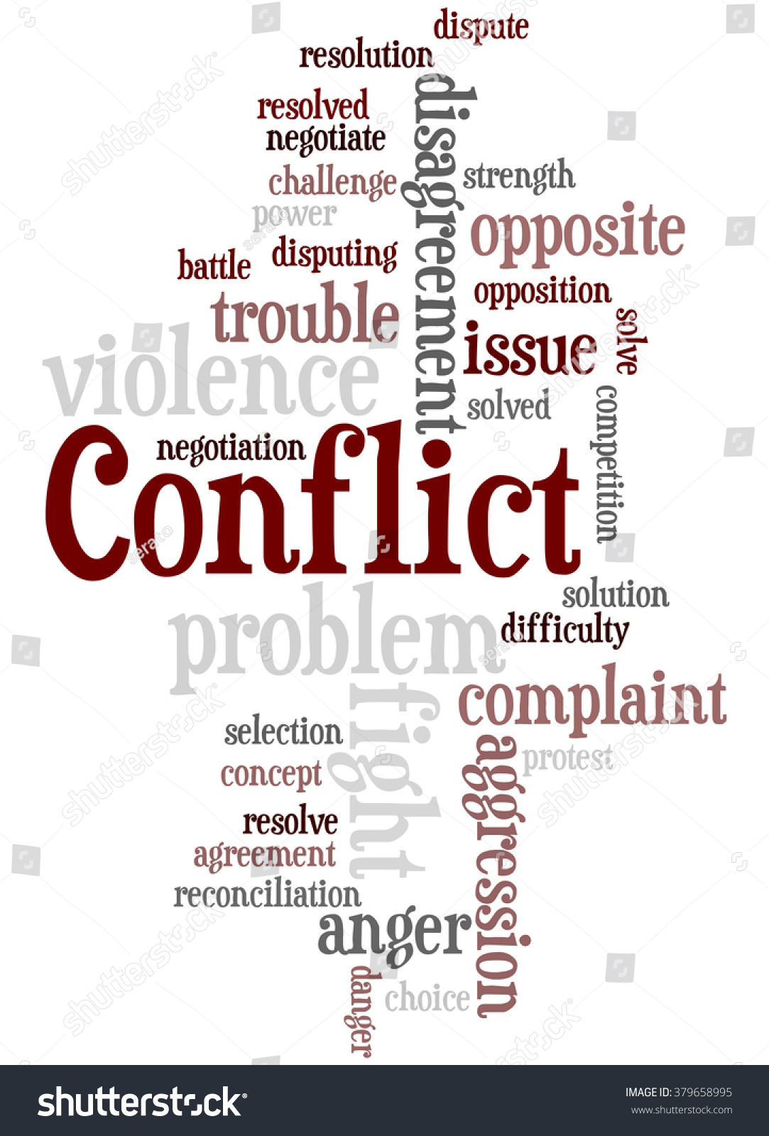 Conflict Word Cloud Concept On White Stock Illustration 379658995 ...