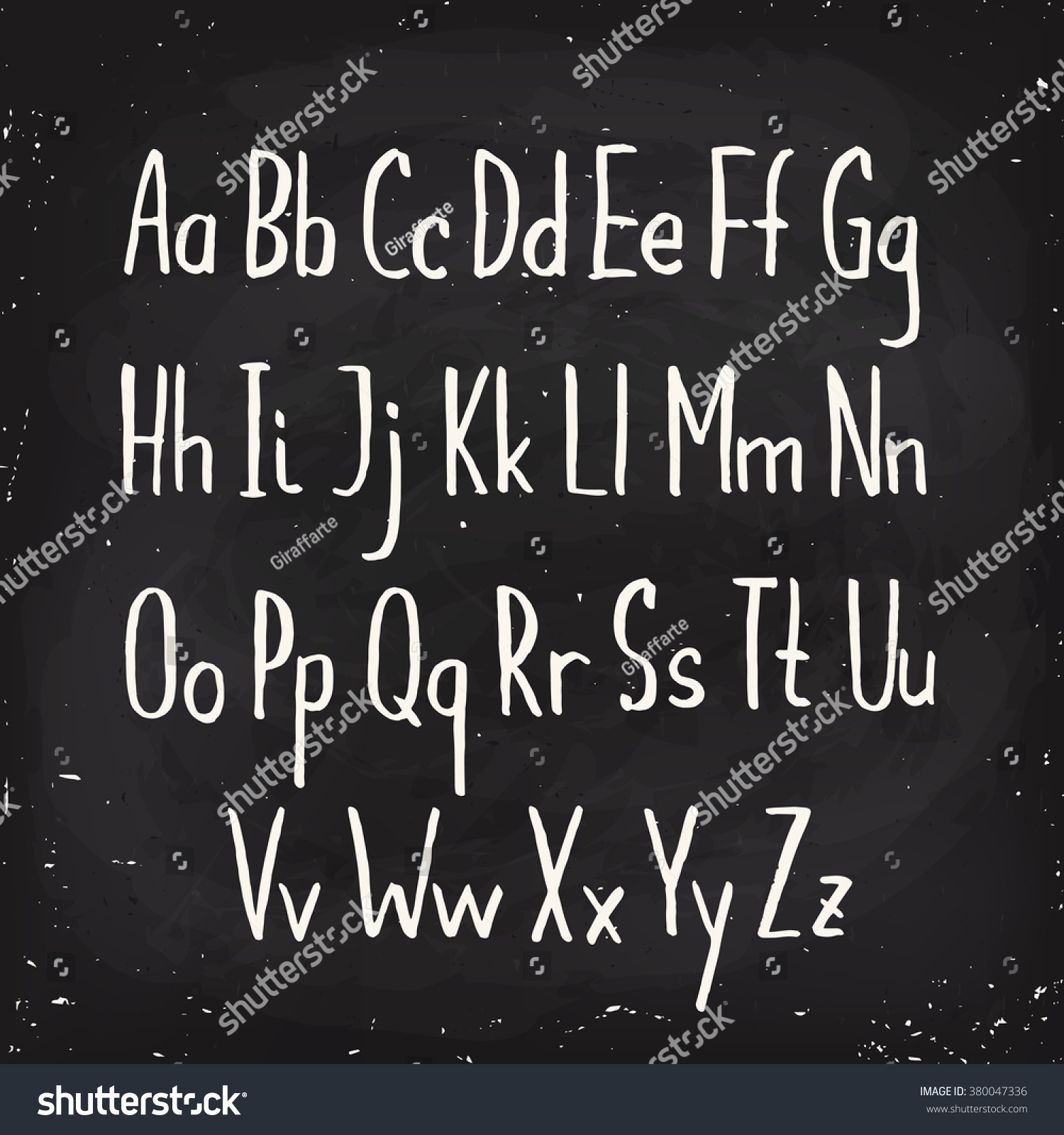 Hand Drawn Alphabet Written Brush Pen Stock Vector (Royalty Free ...