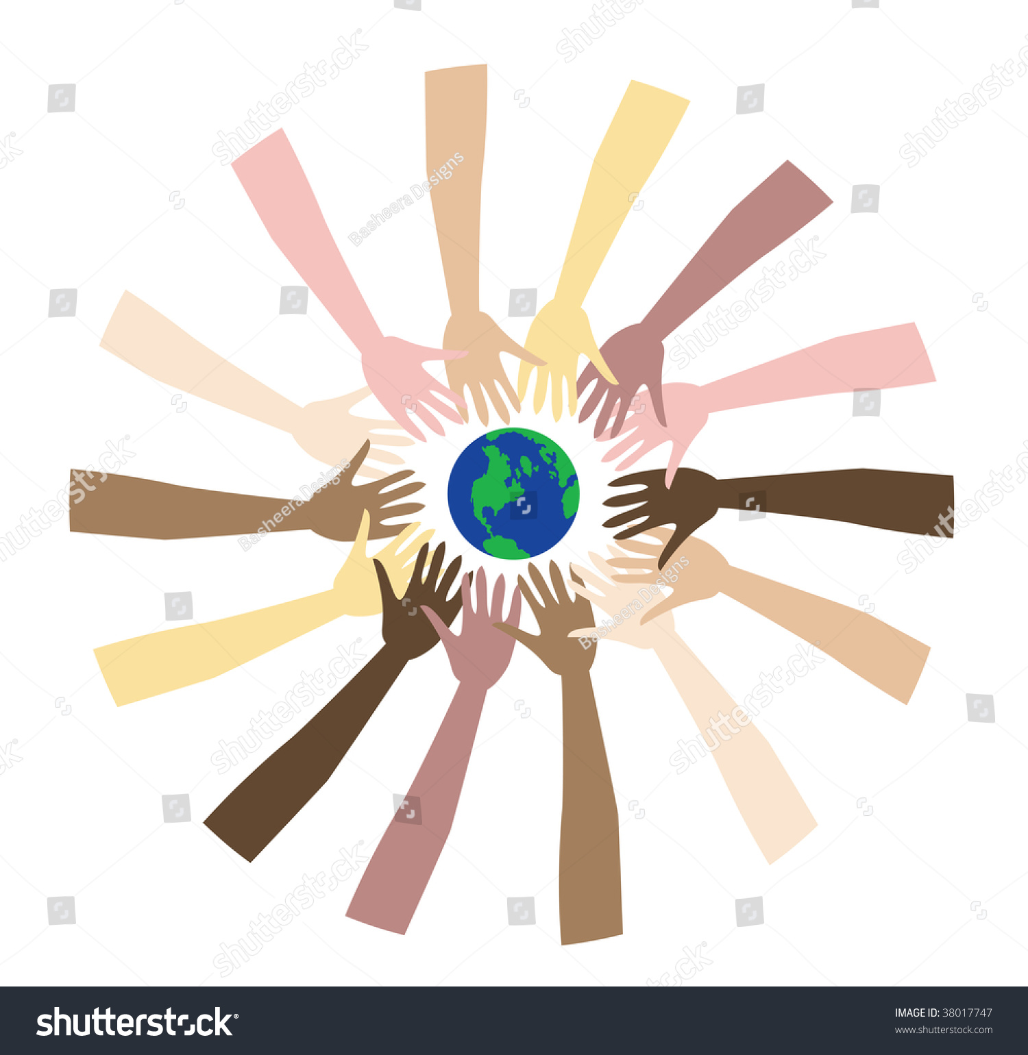 World Peace Shown Through Diverse Set Stock Vector (Royalty Free ...