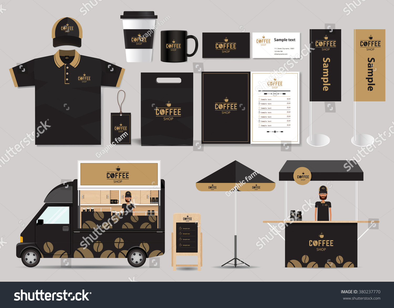 Concept Coffee Shop Restaurant Identity Mock Stock Vector (Royalty Free ...