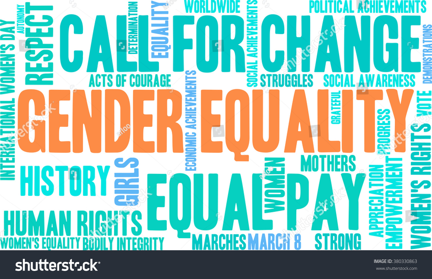 Gender Equality Word Cloud On White Stock Vector Royalty Free