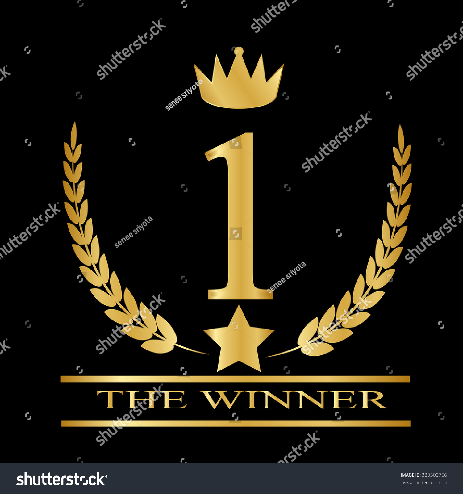 First Place Symbol Number One Golden Stock Vector (Royalty Free ...