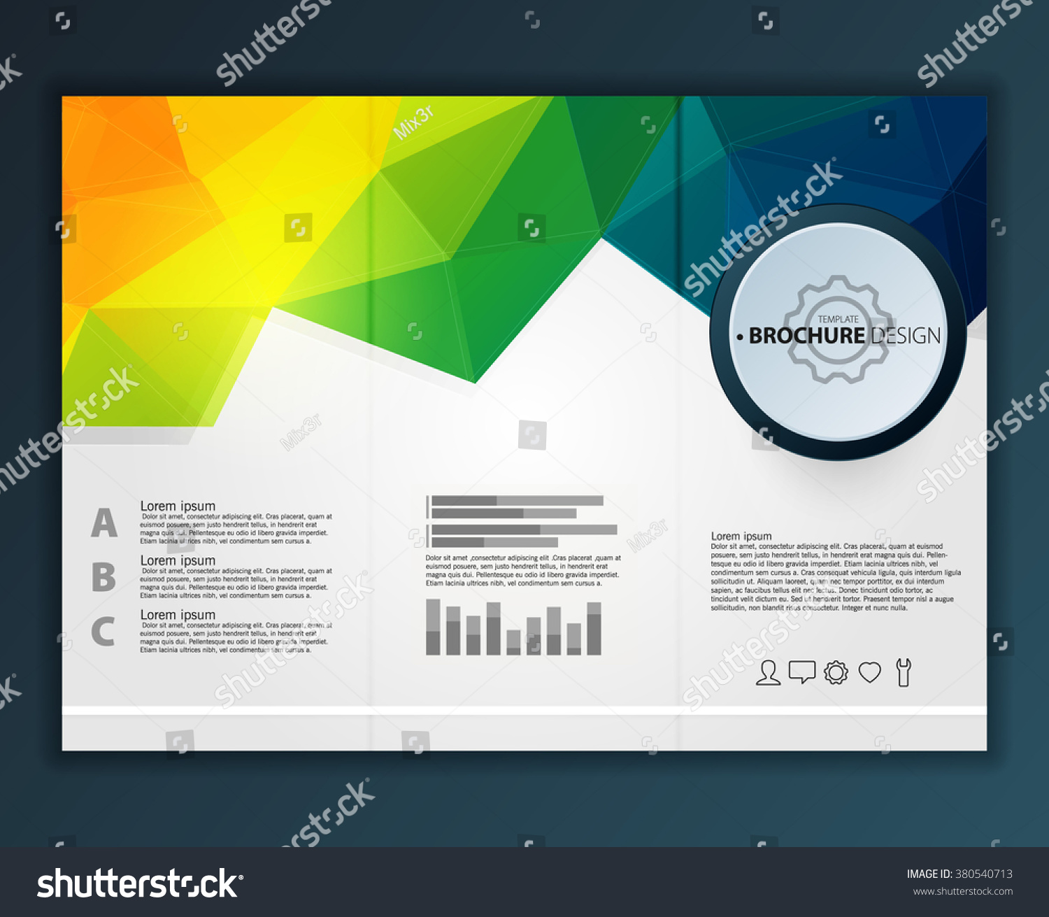 Vector Modern Trifold Brochure Design Template Stock Vector (Royalty ...