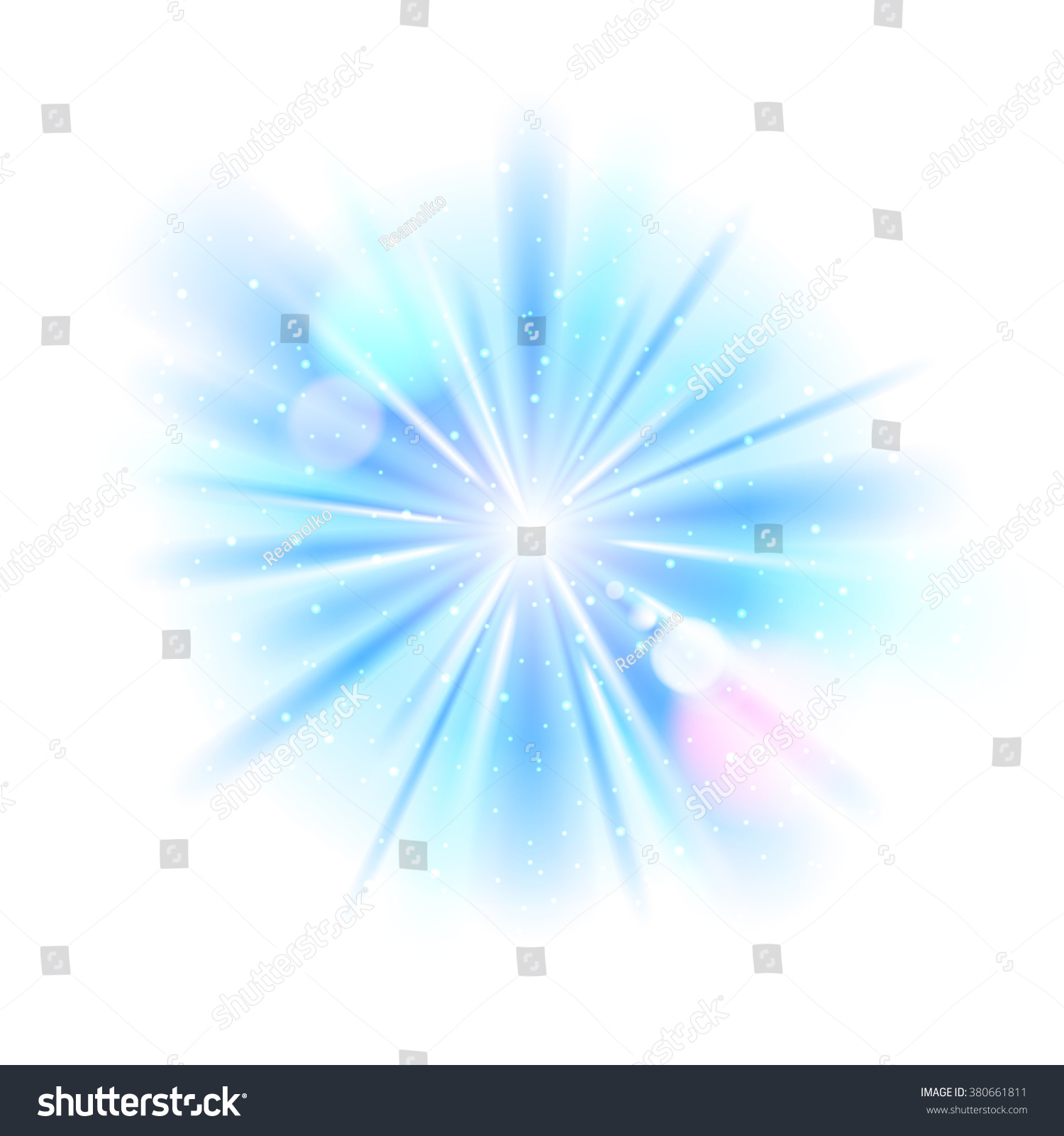 Blue Light Sunburst Background Vector Star Stock Vector Royalty Free