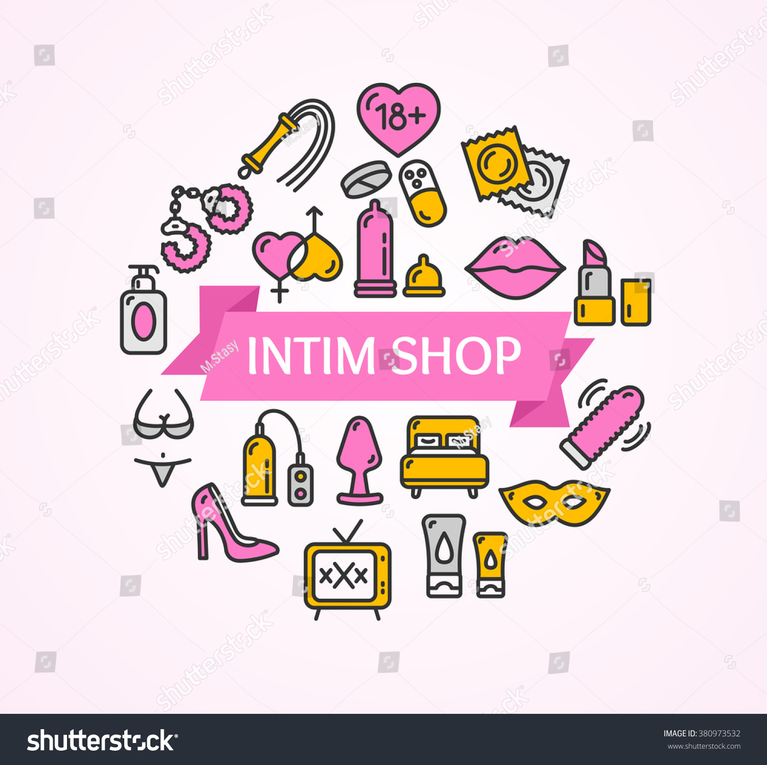 Intim Sex Shop Concept Vector Illustration Stock Vector Royalty Free 380973532 Shutterstock