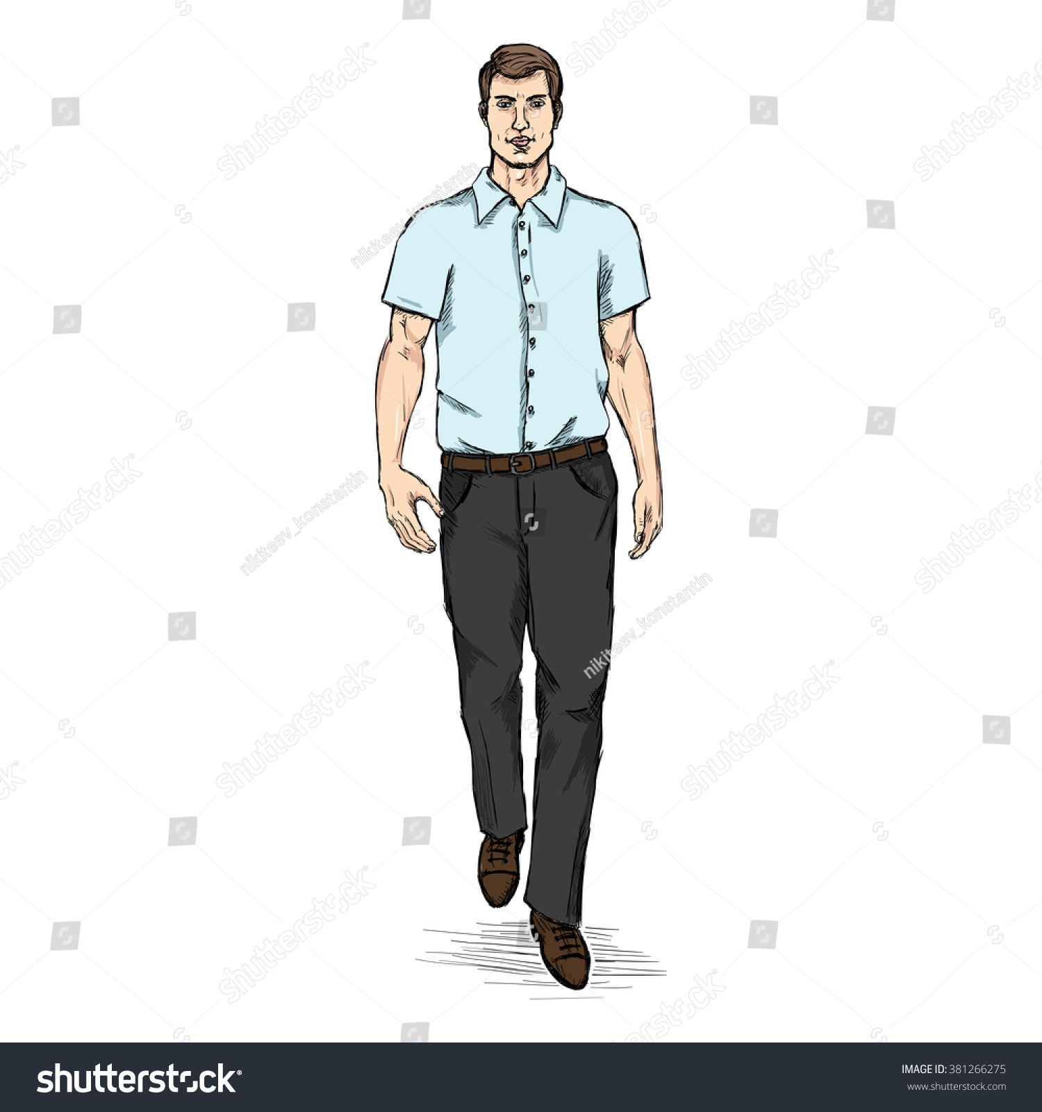 Человек в рубашке в полный рост