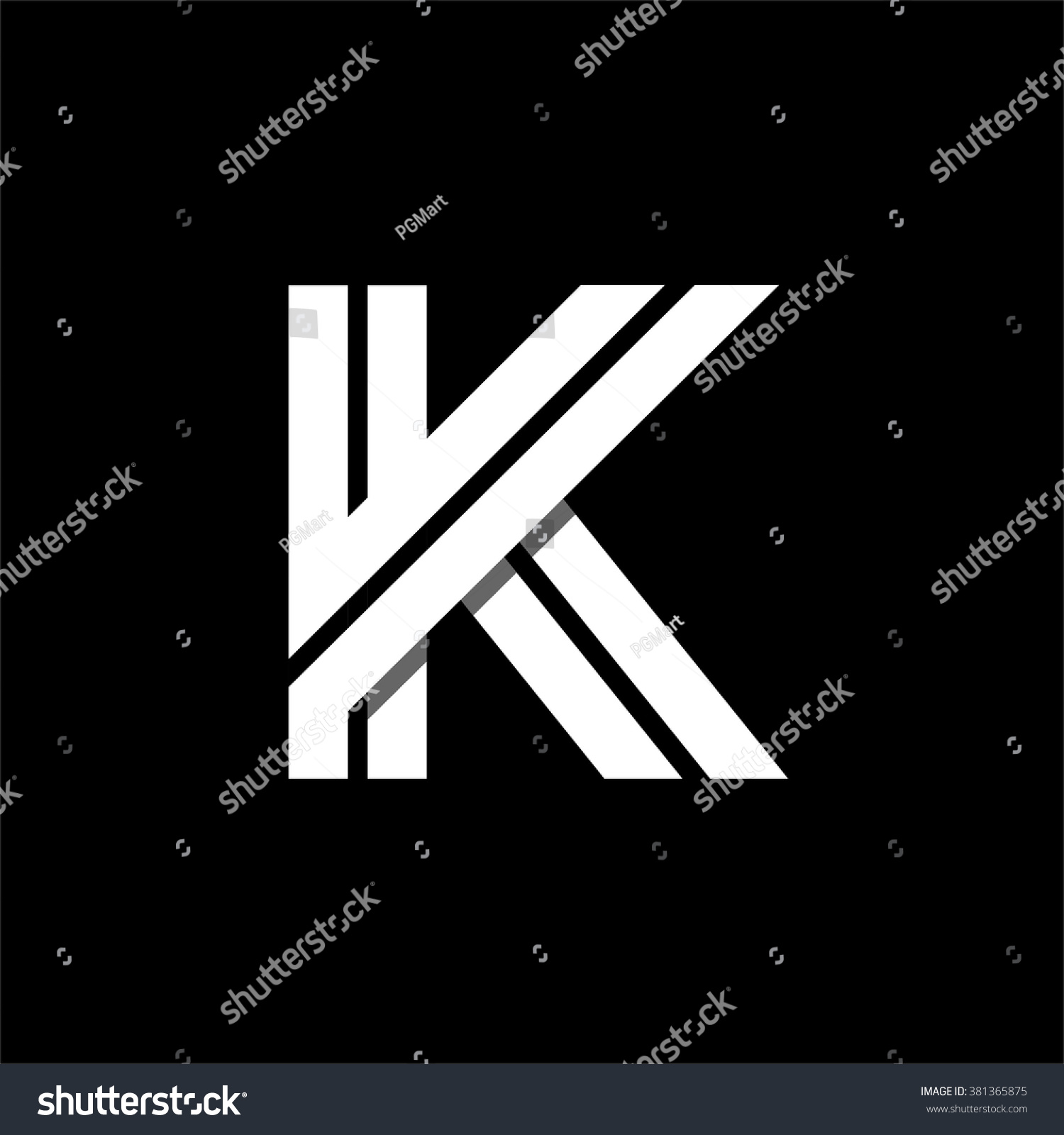 Capital Letter K Made Wide White Stock Vector (Royalty Free) 381365875 ...