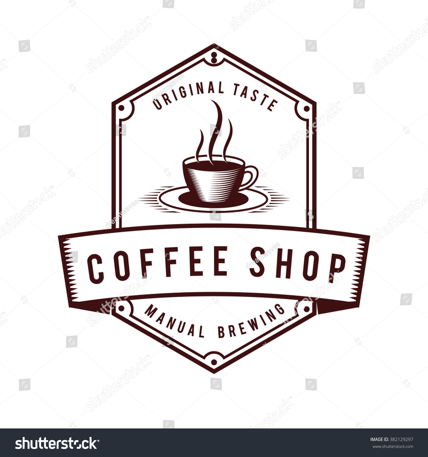 Vintage Coffee Logo Badges Stock Vector (Royalty Free) 382129297