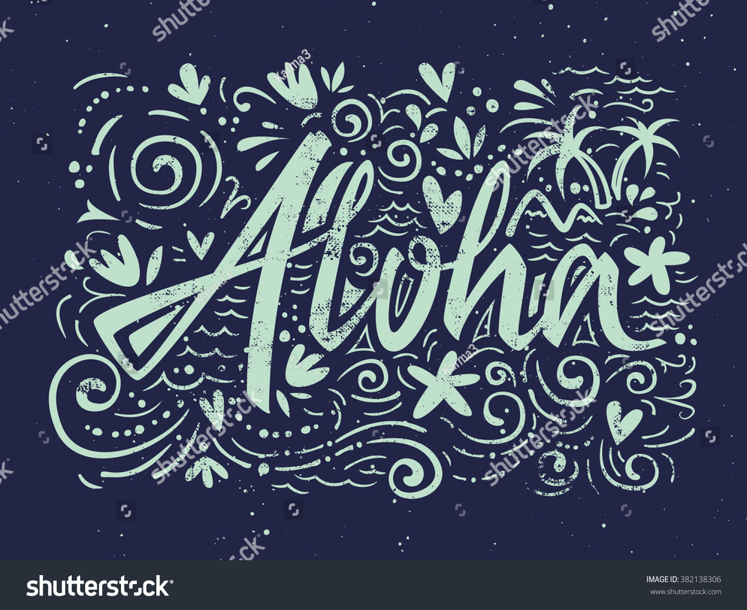 Aloha Shirts Print Hand Lettering Vector Stock Vector (Royalty Free ...