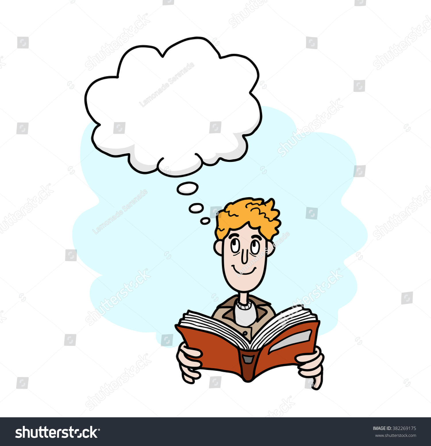 Reading Book Hand Drawn Vector Illustration Stock Vector (Royalty Free ...