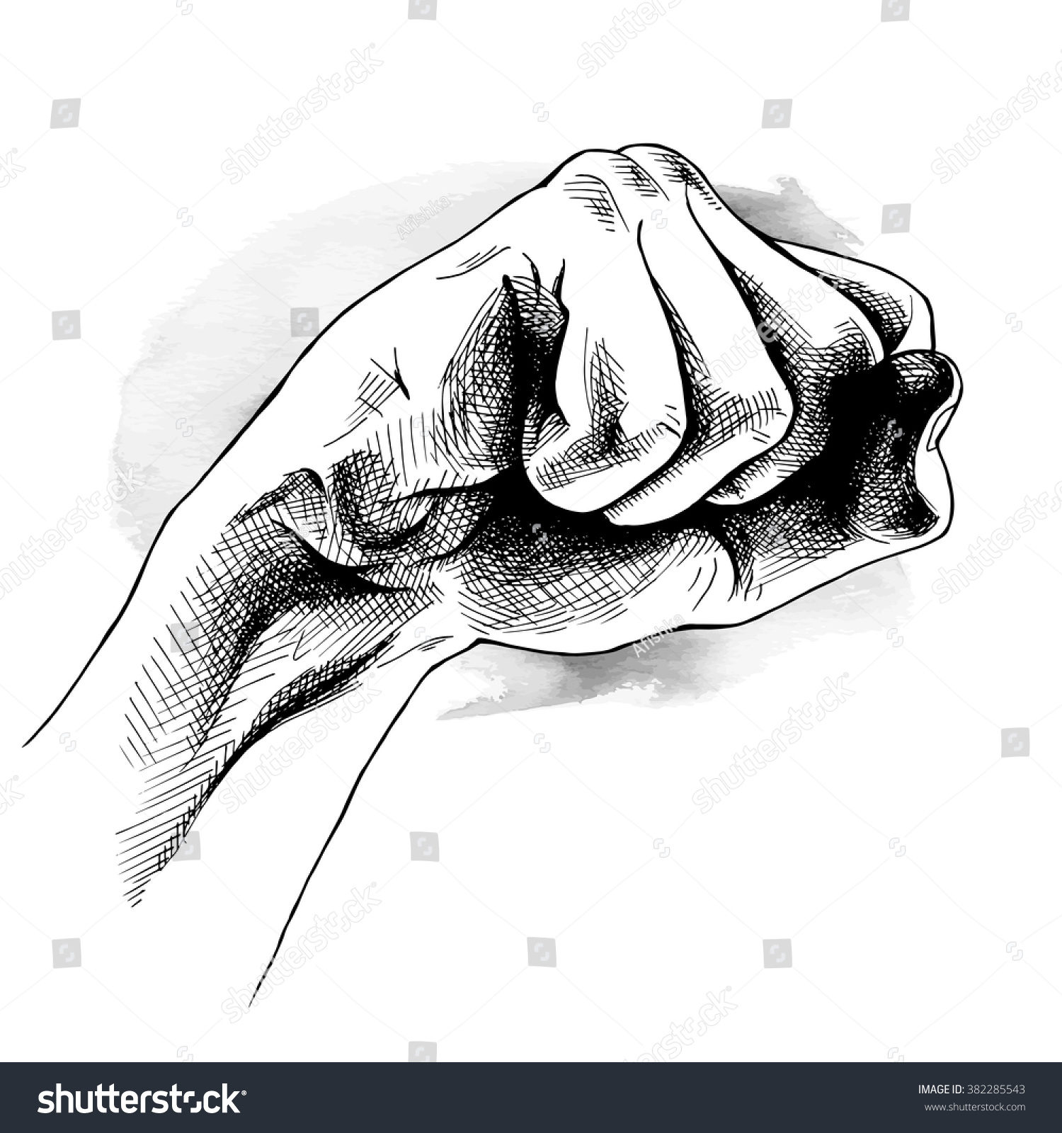 Image Hand Clenched His Fist Vector Stock Vector (Royalty Free ...