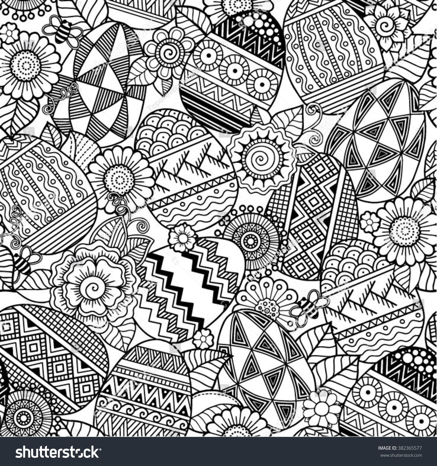 Vector Seamless Pattern Easter Eggs Flat Stock Vector (Royalty Free ...