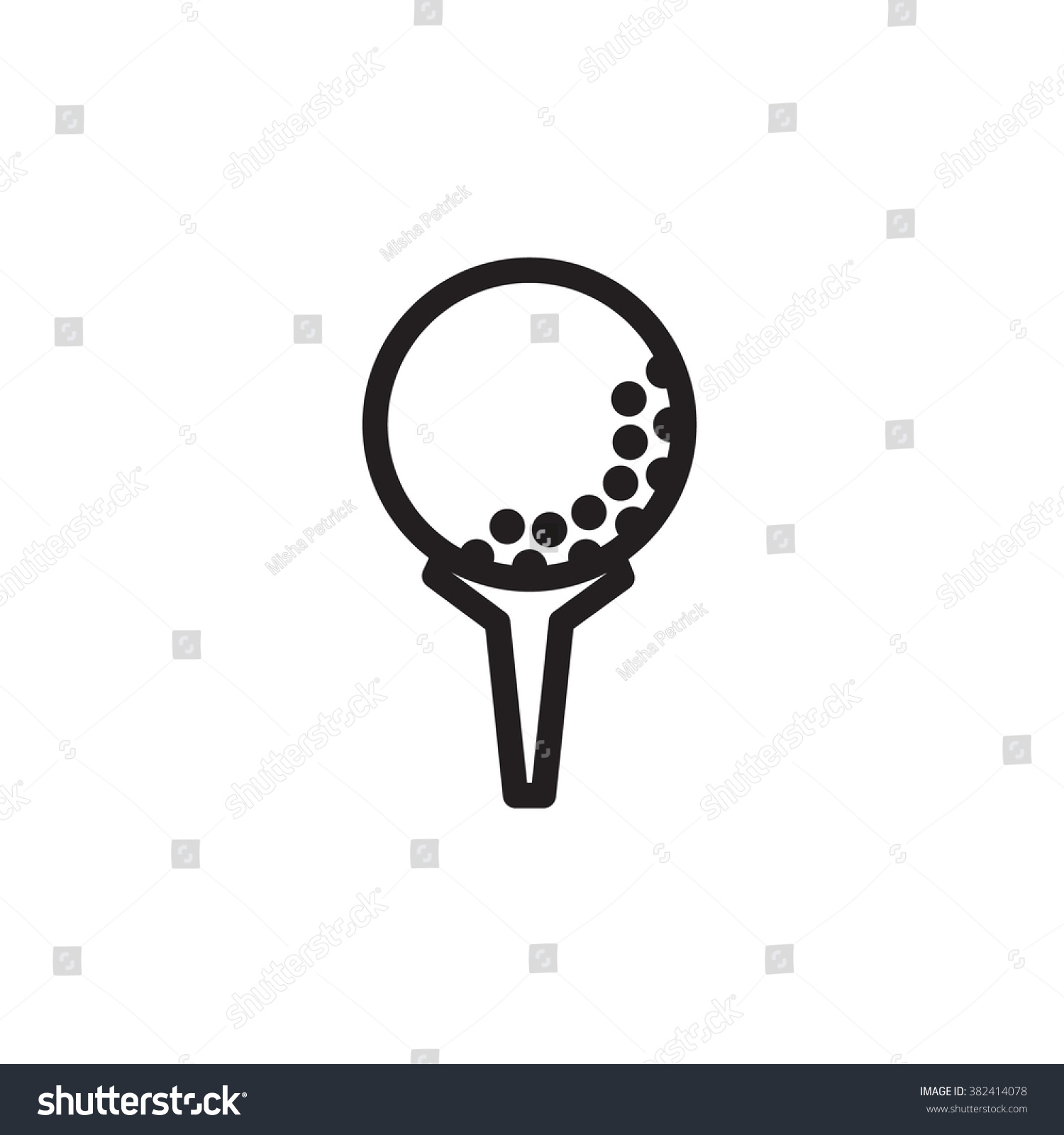 Golf Ball Icon Stock Vector (royalty Free) 382414078 