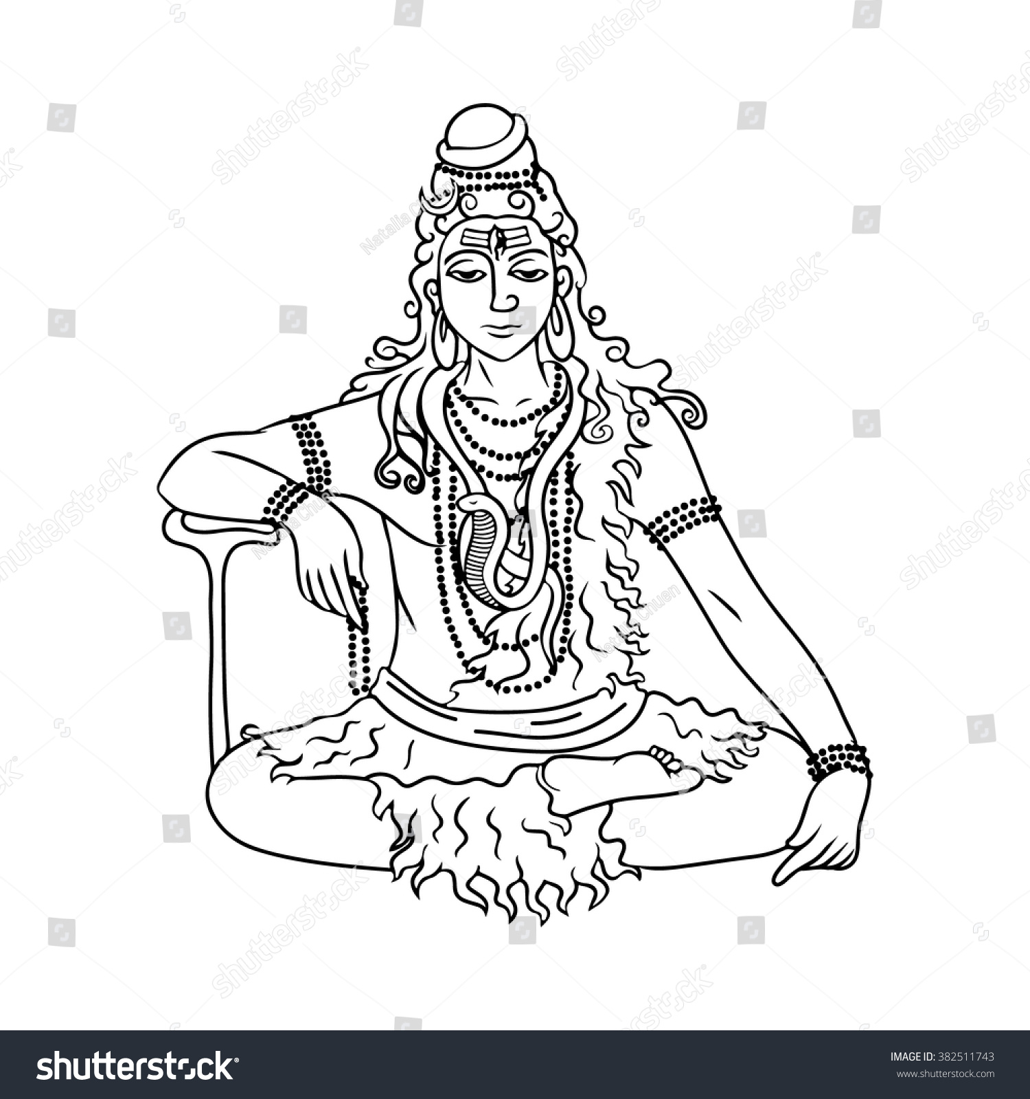 Cartoon Doodle Lord Shiva Stock Vector (Royalty Free) 382511743 ...