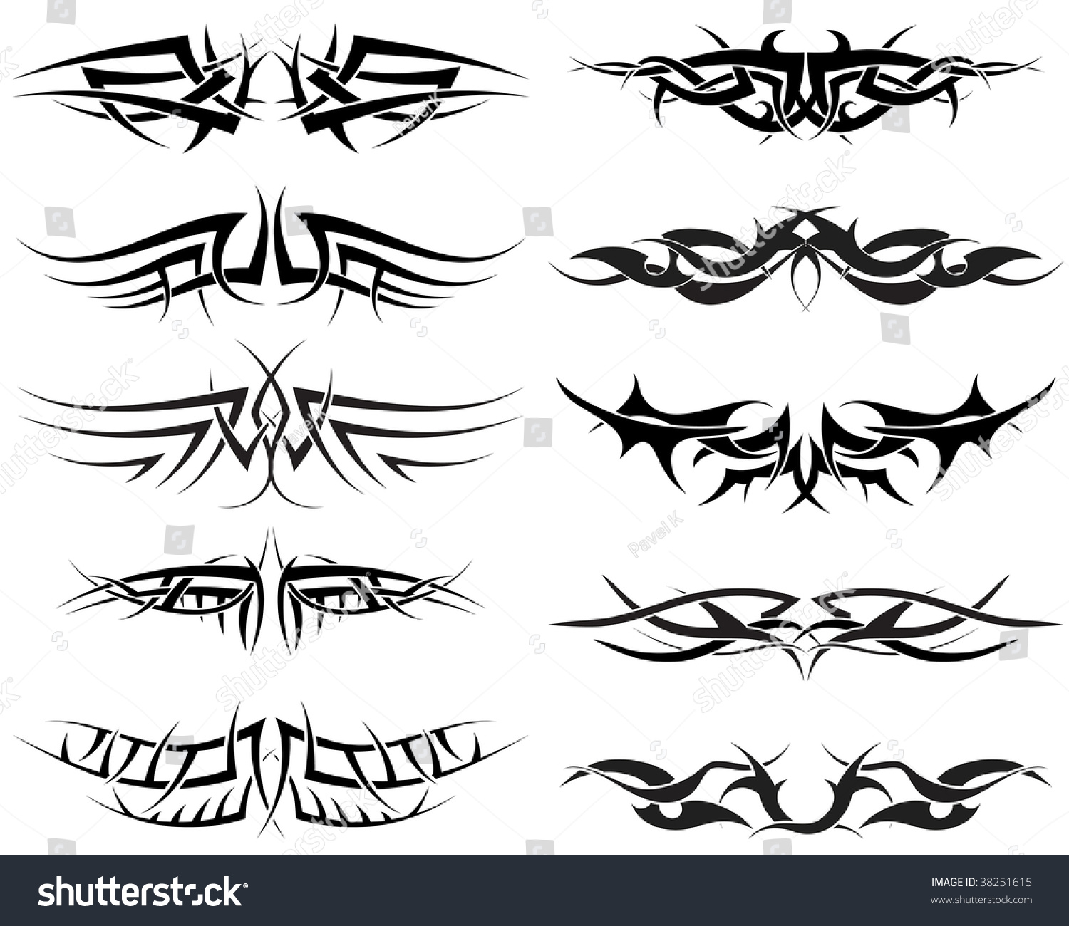 Patterns Tribal Tattoo Design Use Stock Vector (Royalty Free) 38251615 ...