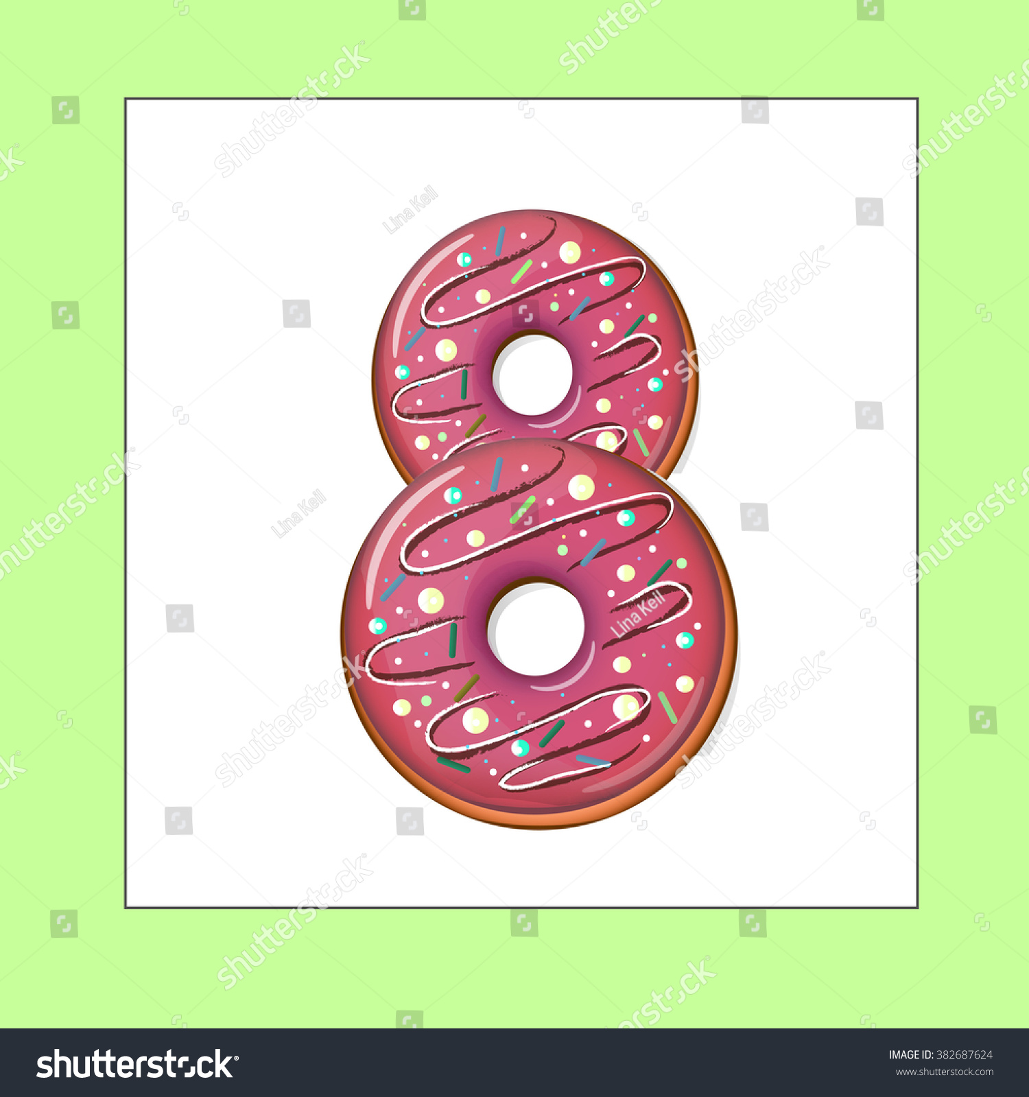 Number Eight Donuts 8 Vector Stock Vector (Royalty Free) 382687624 ...