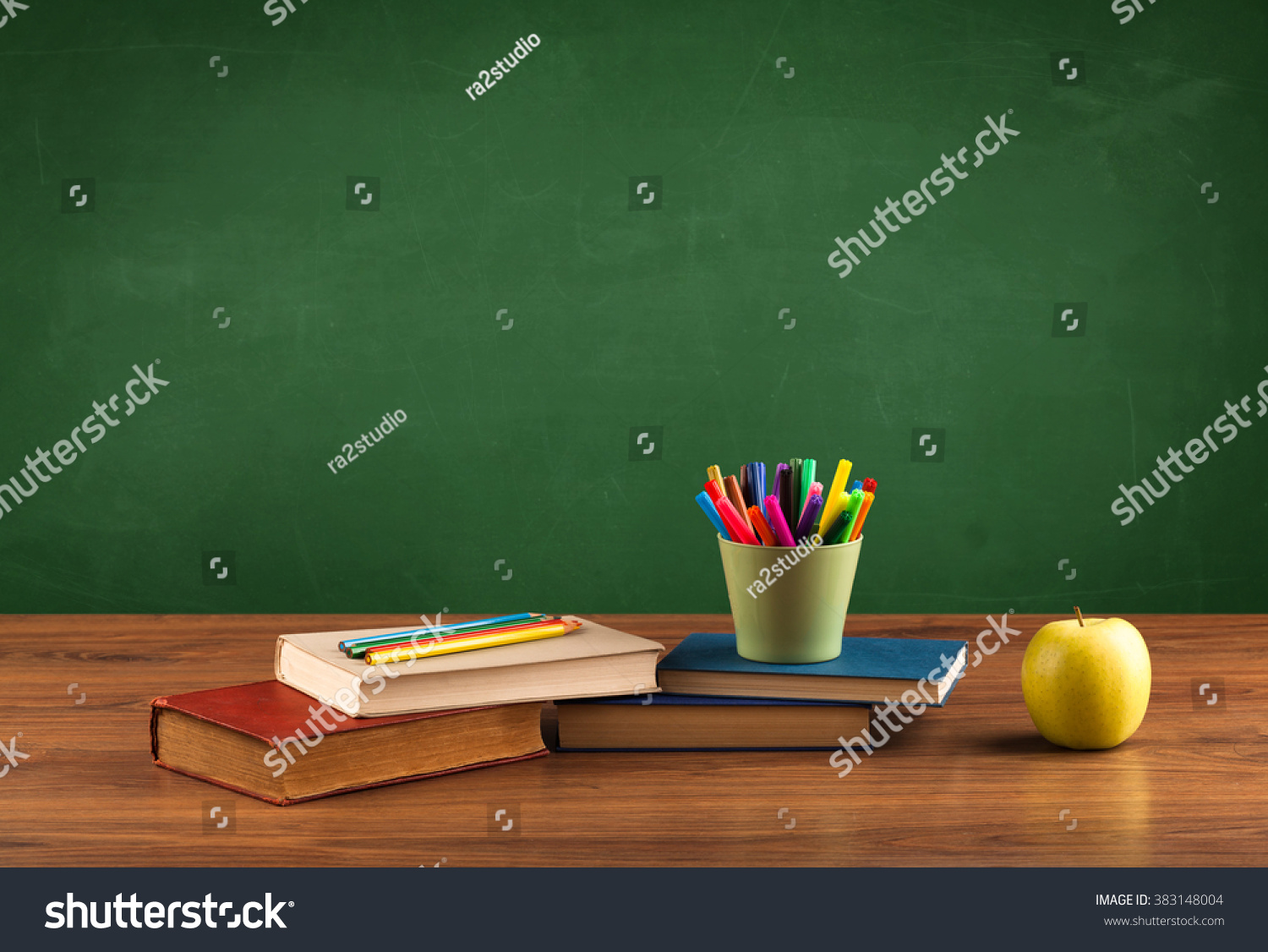 Back School Concepty Clear Blackboard Background Stock Photo 383148004 ...