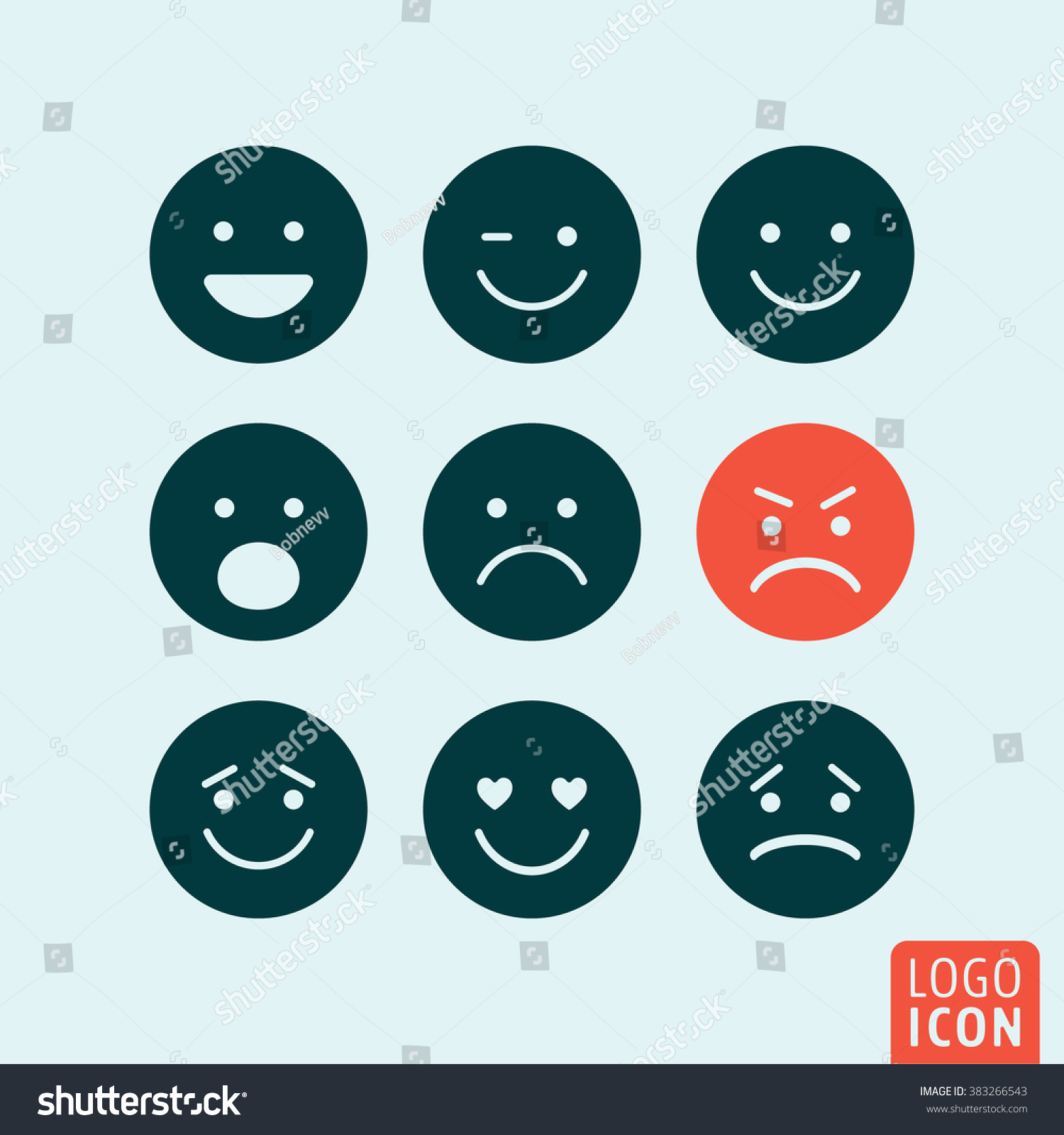 Emoticons Icon Set Emoji Icons Isolated Stock Vector Royalty Free