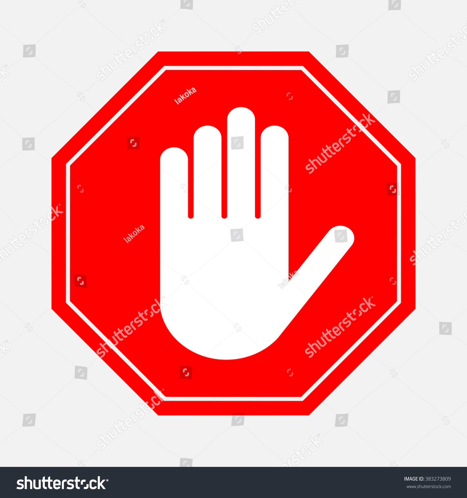 Red Octagonal Stop Sign Stop Prohibits Stock Vector (Royalty Free ...