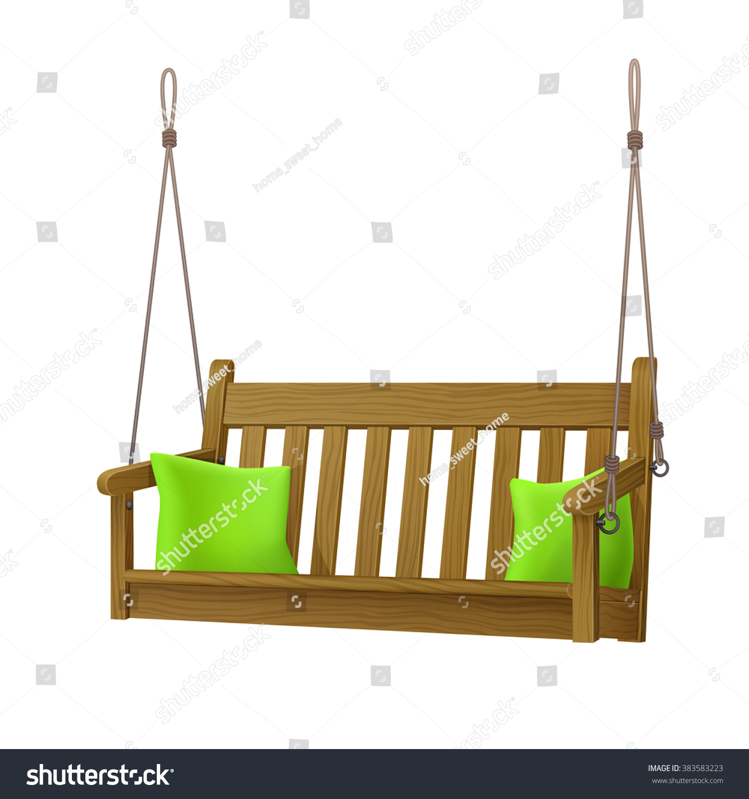 Relax Outdoor Wooden Oak Porch Swing Stock Vector (Royalty Free ...