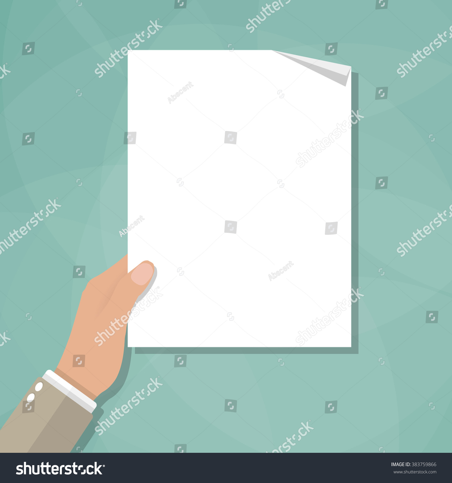 Cartoon Businessman Hand Holding Empty Blank Stock Vector (Royalty Free ...