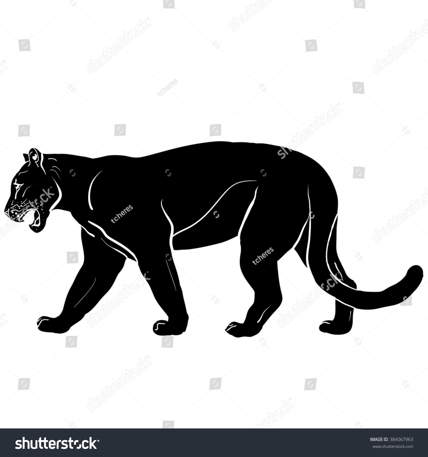 Silhouette Black Panther Stock Illustration 384067963 | Shutterstock