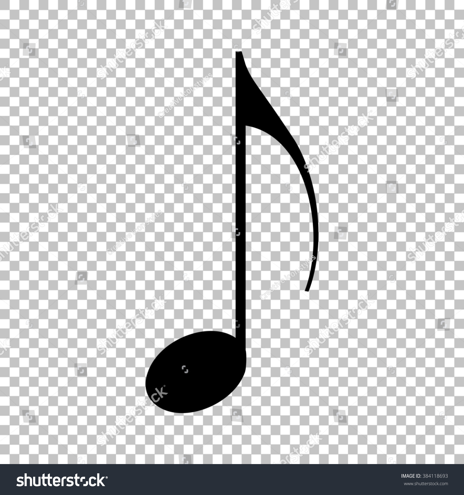 Music Note icon White without background.