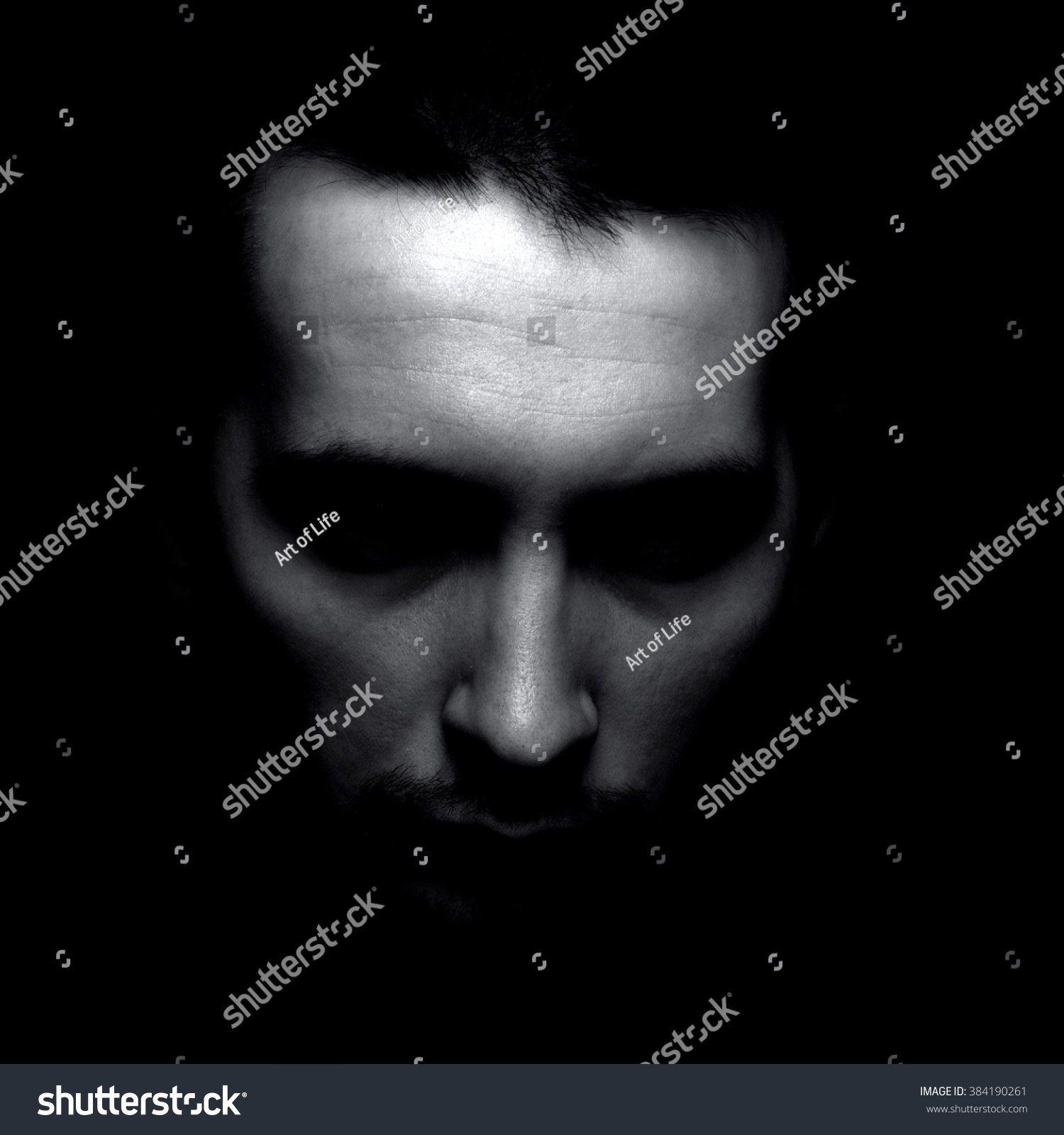 Portrait Man Shadow Black White Silhouette Stock Photo 384190261 ...