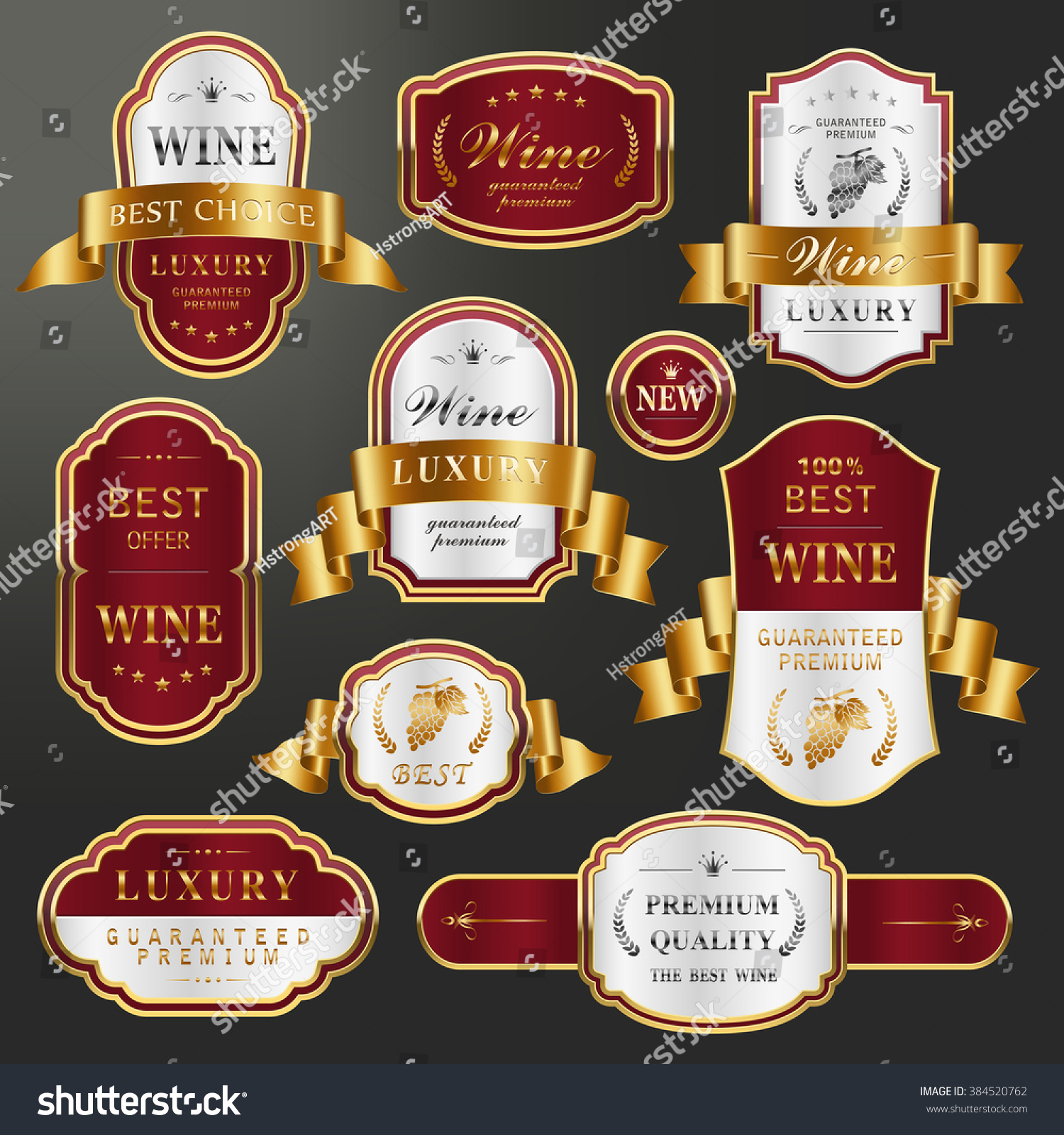 Elegant Golden Labels Collection Set Premium Stock Vector (royalty Free 