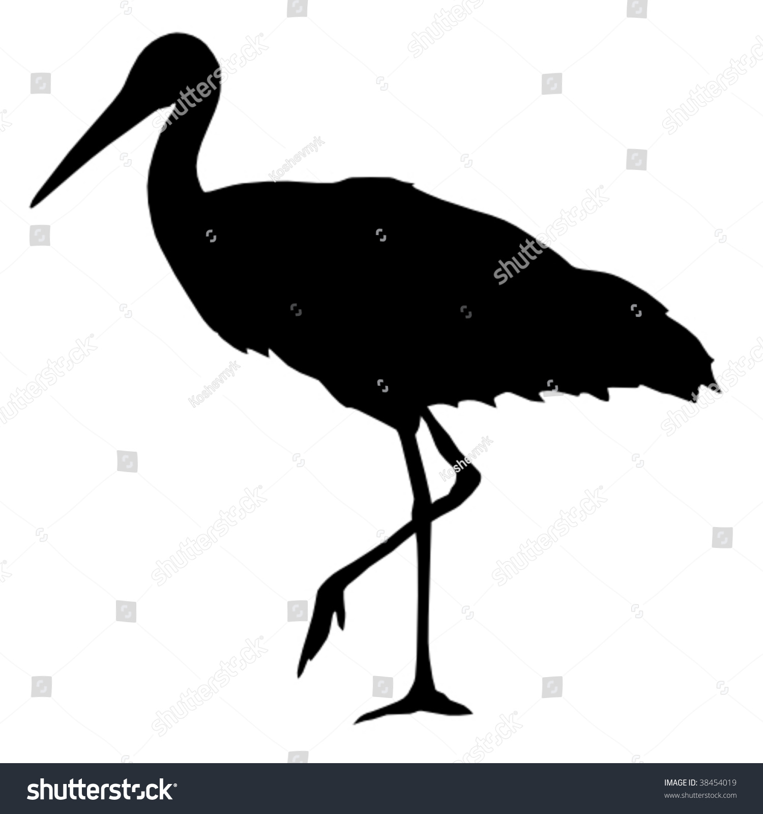 Silhouette Stork Stock Vector (Royalty Free) 38454019 | Shutterstock