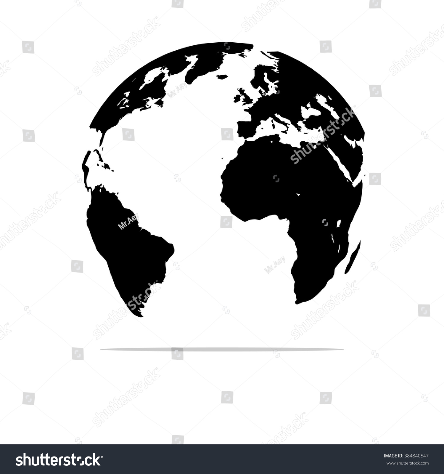 Black White Vector Earth Globes Isolated Stock Vector (Royalty Free ...