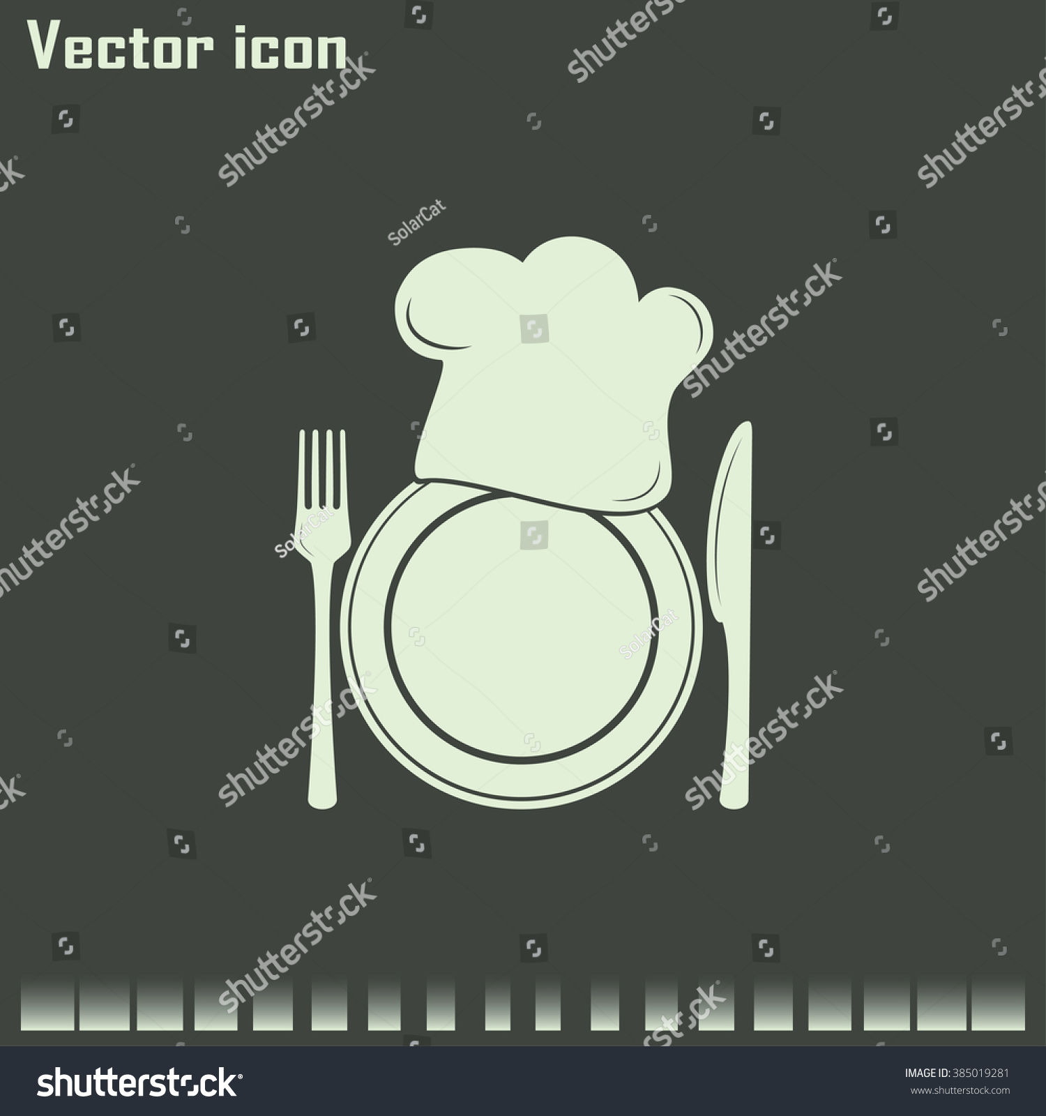 Chef Icon Chef Hat Silhouette Cutlery Stock Vector (Royalty Free ...