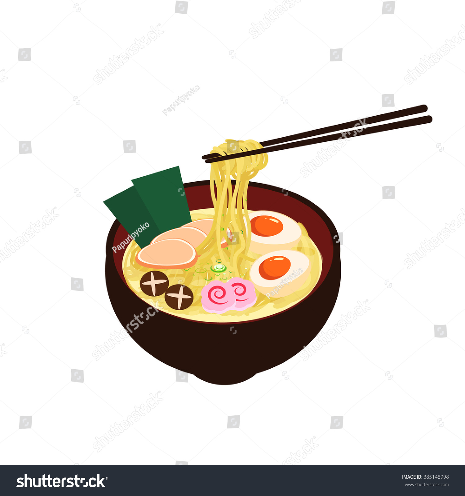 Noodle Bowl Asia Food Stock Vector Royalty Free 385148998 Shutterstock