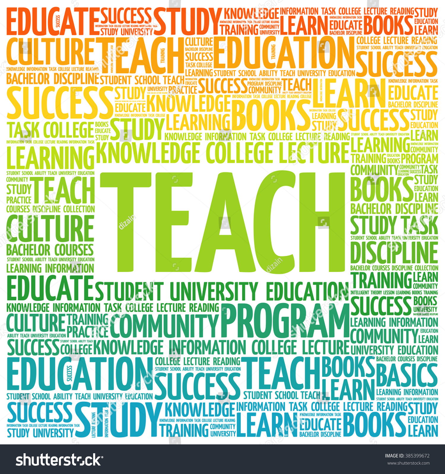 Teach Word Cloud Education Concept Background Stock Vector (Royalty ...