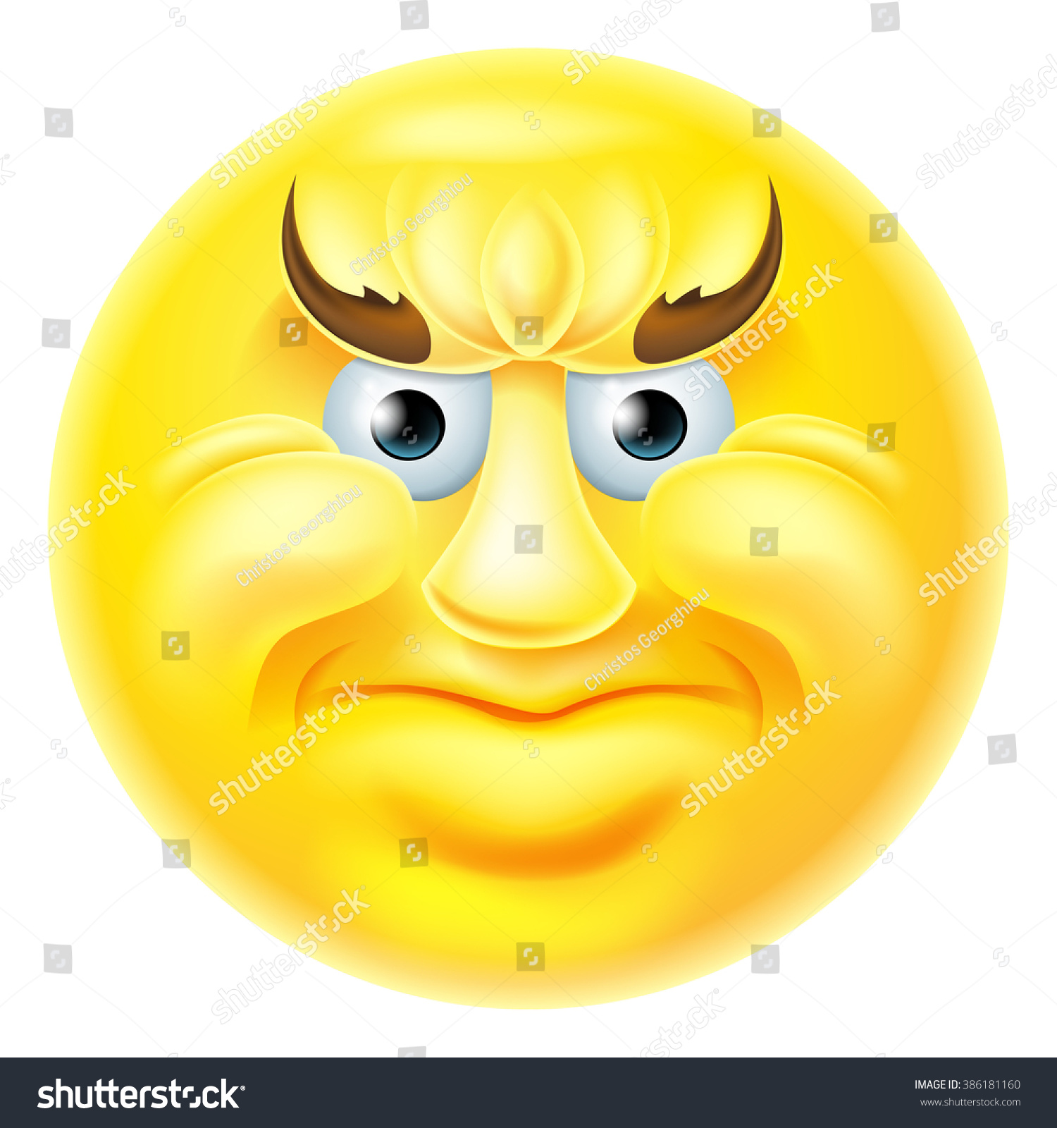 Cartoon Emoji Emoticon Icon Looking Very Stock Illustration 386181160 ...